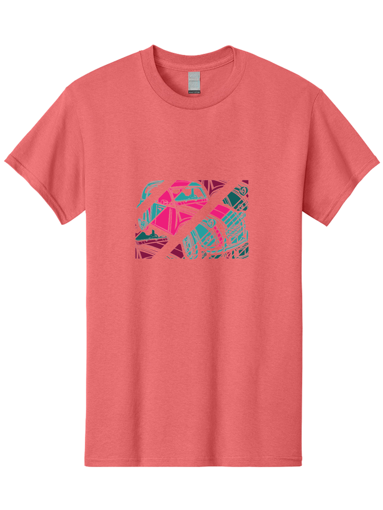 Abstract-Shapes Men'S Graphic Tee, 100% Cotton, Comfortable Casual Summer Wear, Machine Washable, Abstract Art, Modern Design, Vibrant Colors, Pink, Blue, Geometric Shapes, Mixed Media, Creative Expression, Artistic Texture, Contemporary Style Aad568