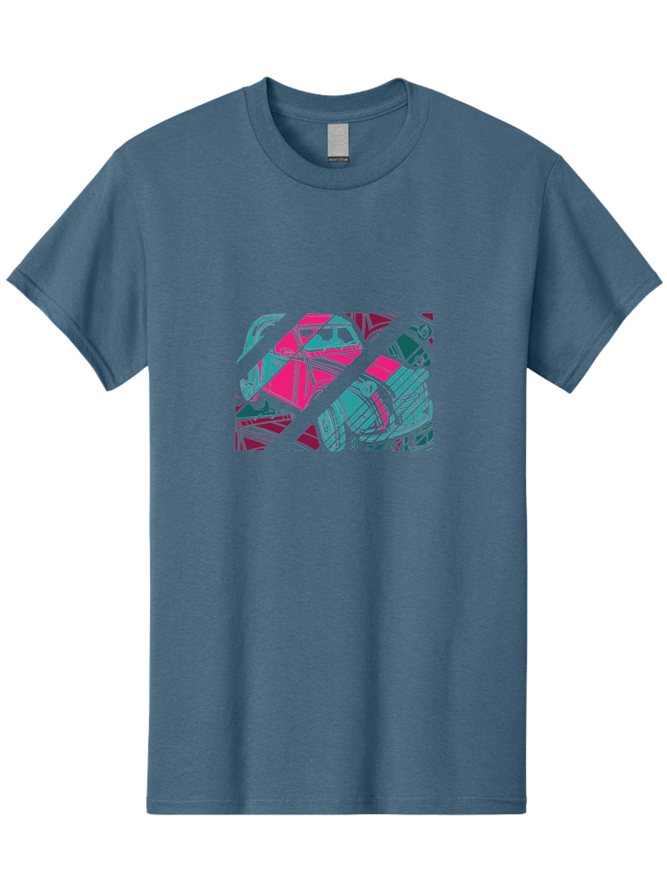 Abstract-Shapes Men'S Graphic Tee, 100% Cotton, Comfortable Casual Summer Wear, Machine Washable, Abstract Art, Modern Design, Vibrant Colors, Pink, Blue, Geometric Shapes, Mixed Media, Creative Expression, Artistic Texture, Contemporary Style Aad568