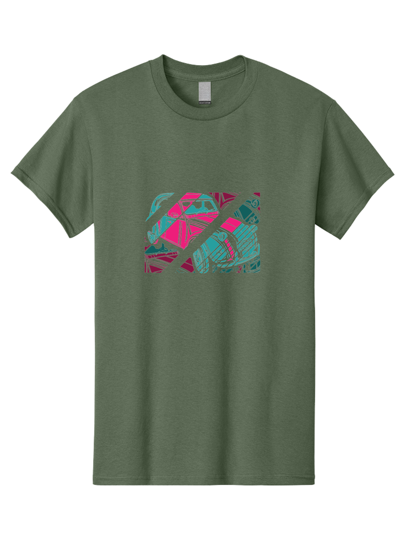 Abstract-Shapes Men'S Graphic Tee, 100% Cotton, Comfortable Casual Summer Wear, Machine Washable, Abstract Art, Modern Design, Vibrant Colors, Pink, Blue, Geometric Shapes, Mixed Media, Creative Expression, Artistic Texture, Contemporary Style Aad568
