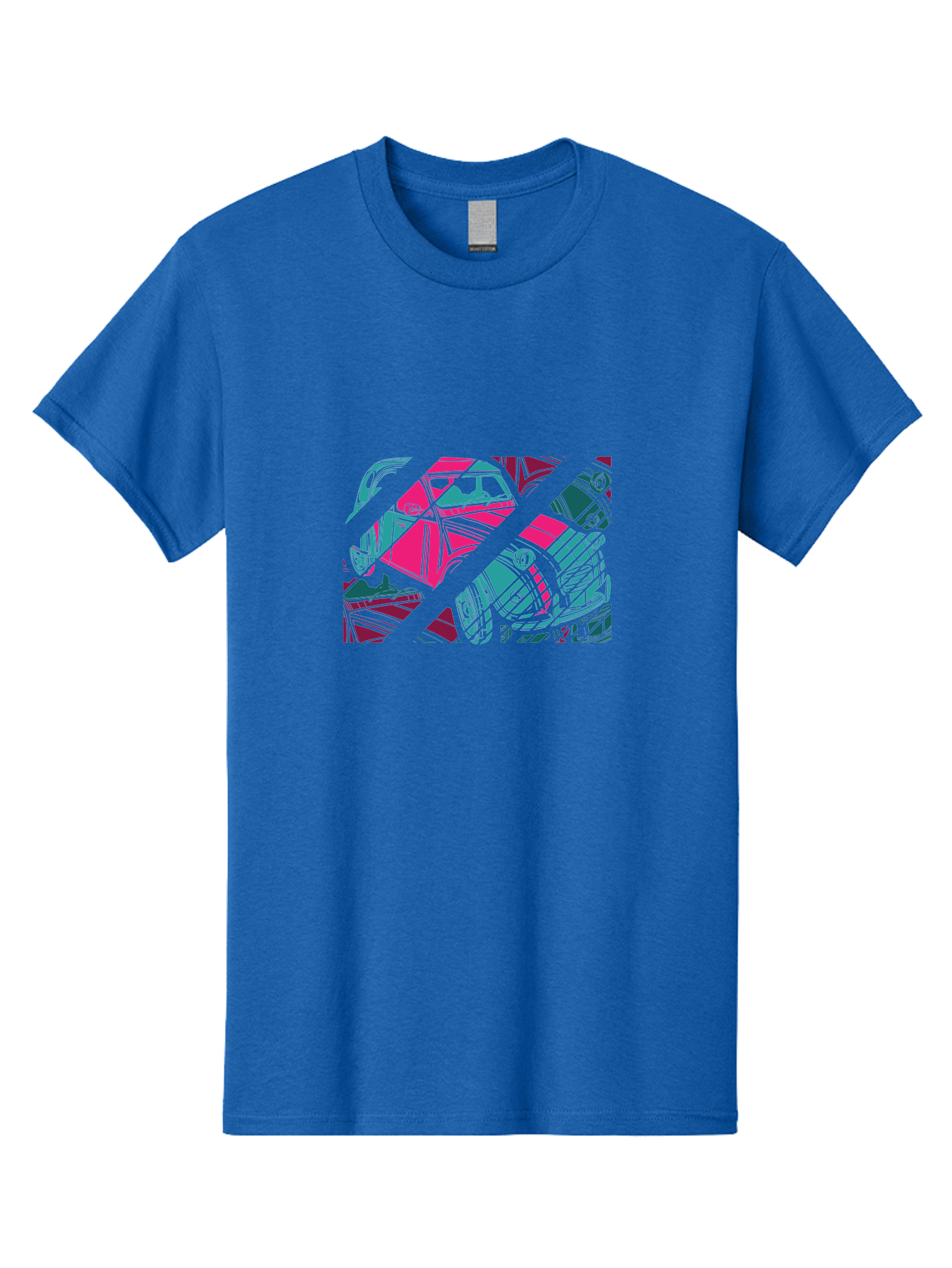 Abstract-Shapes Men'S Graphic Tee, 100% Cotton, Comfortable Casual Summer Wear, Machine Washable, Abstract Art, Modern Design, Vibrant Colors, Pink, Blue, Geometric Shapes, Mixed Media, Creative Expression, Artistic Texture, Contemporary Style Aad568