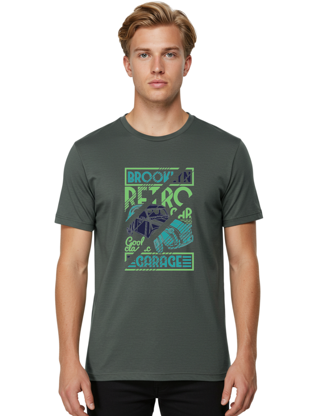 Brook-N-Petro-Car-Cool Men'S Graphic Tee, 100% Cotton, Comfortable Casual Summer Wear, Machine Washable, Vintage Car, Retro Automobile, Cool Design, Stylized Vehicle, Drift Car, Custom Graphic, Automotive Art, Graphic Design, Typography, Aad569