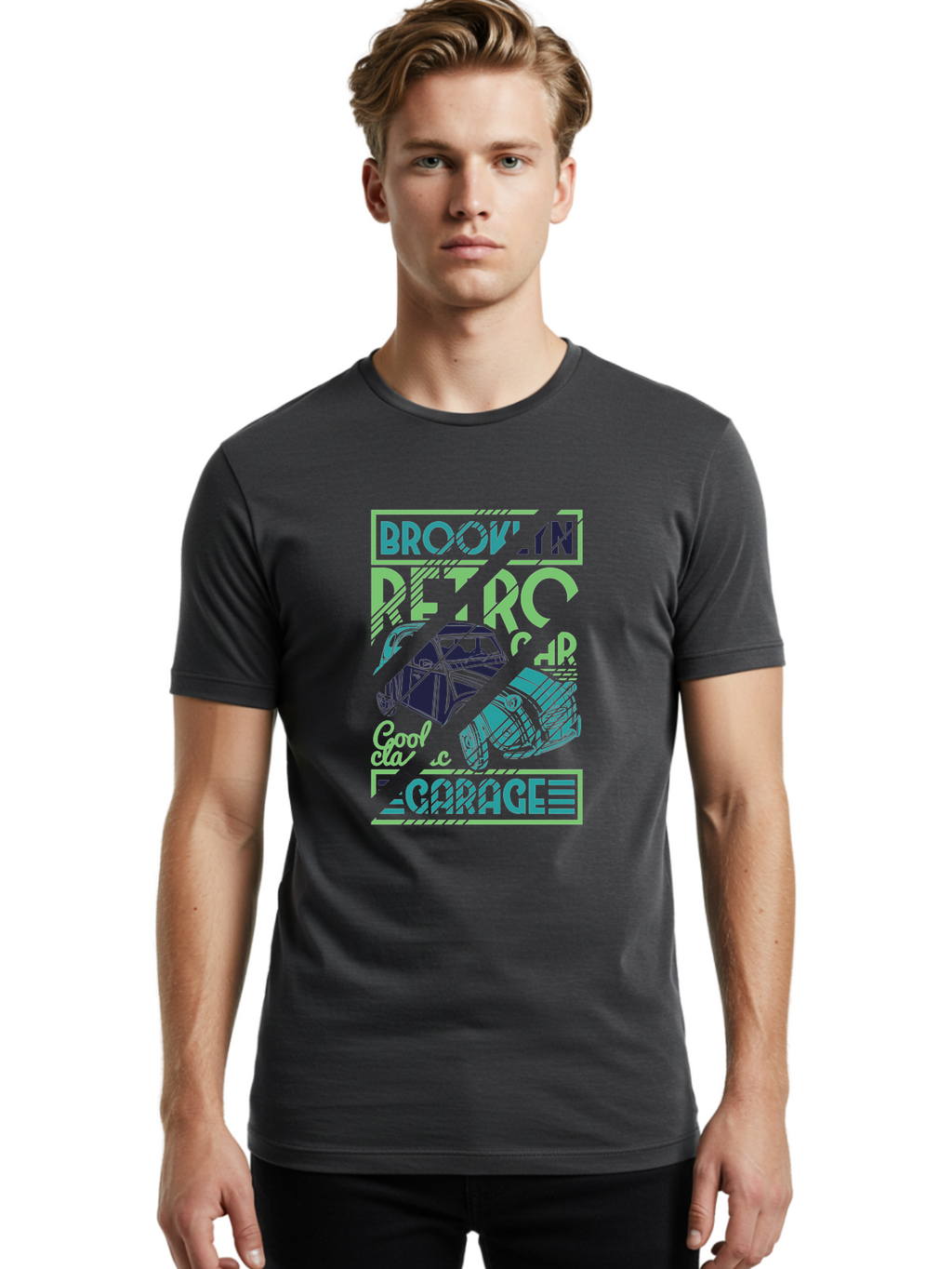 Brook-N-Petro-Car-Cool Men'S Graphic Tee, 100% Cotton, Comfortable Casual Summer Wear, Machine Washable, Vintage Car, Retro Automobile, Cool Design, Stylized Vehicle, Drift Car, Custom Graphic, Automotive Art, Graphic Design, Typography, Aad569