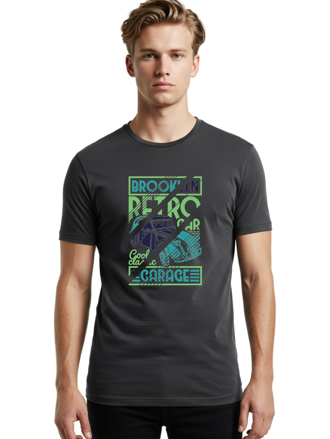Brook-N-Petro-Car-Cool Men'S Graphic Tee, 100% Cotton, Comfortable Casual Summer Wear, Machine Washable, Vintage Car, Retro Automobile, Cool Design, Stylized Vehicle, Drift Car, Custom Graphic, Automotive Art, Graphic Design, Typography, Aad569