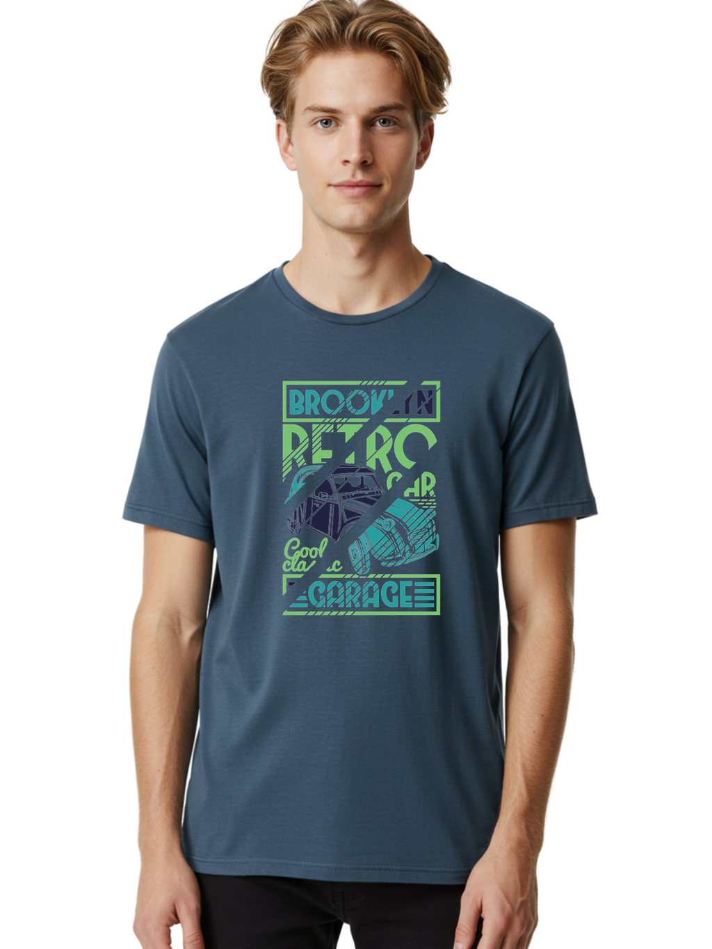 Brook-N-Petro-Car-Cool Men'S Graphic Tee, 100% Cotton, Comfortable Casual Summer Wear, Machine Washable, Vintage Car, Retro Automobile, Cool Design, Stylized Vehicle, Drift Car, Custom Graphic, Automotive Art, Graphic Design, Typography, Aad569