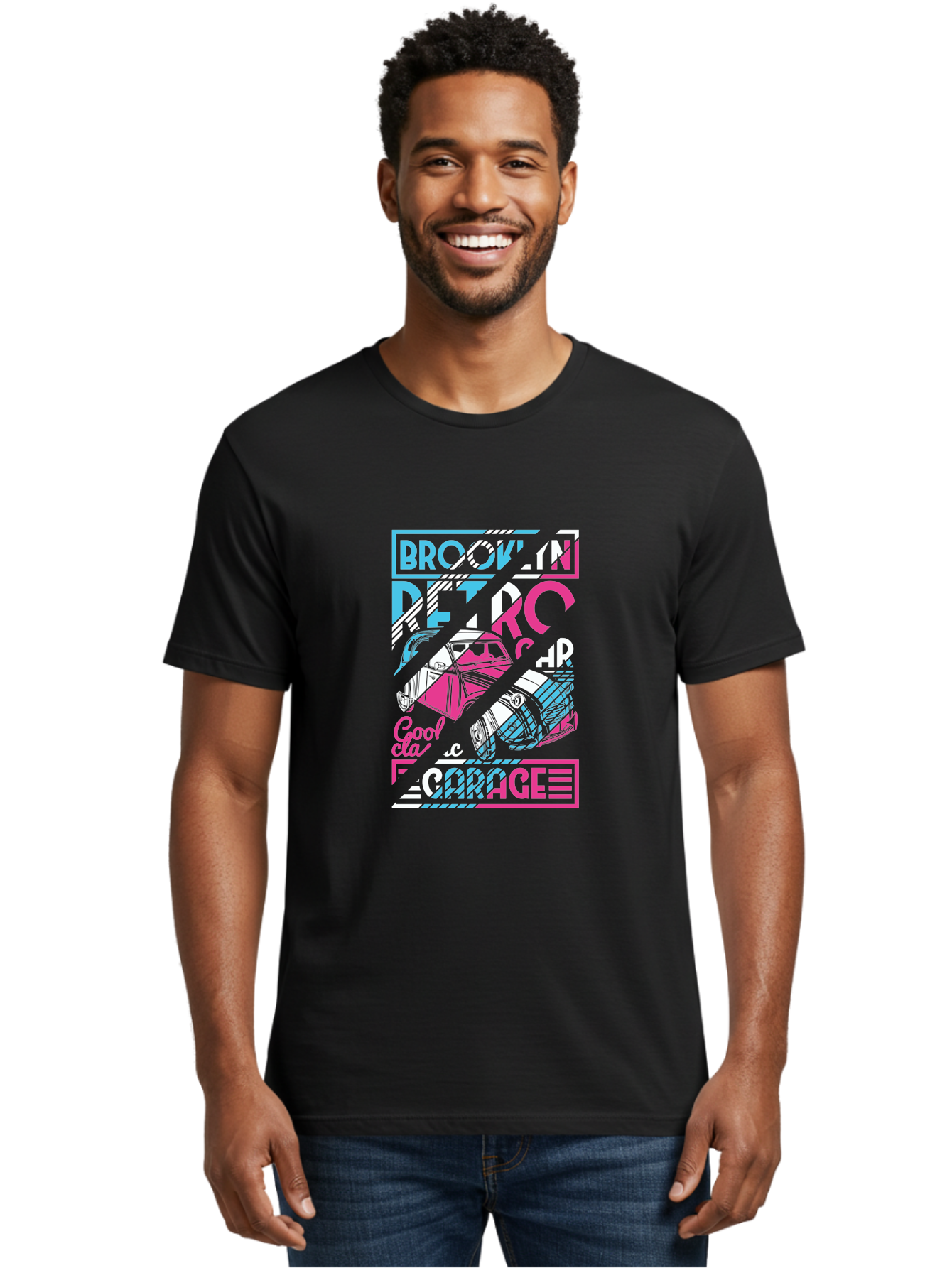 Brooklyn-Petrcar-Garage Men'S Graphic Tee, 100% Cotton, Comfortable Casual Summer Wear, Machine Washable, Graffiti Art, Urban Culture, Streetwear Fashion, Brooklyn Style, Garage Vibes, Typography Design, Typographic Art, Abstract Shapes, Aad570