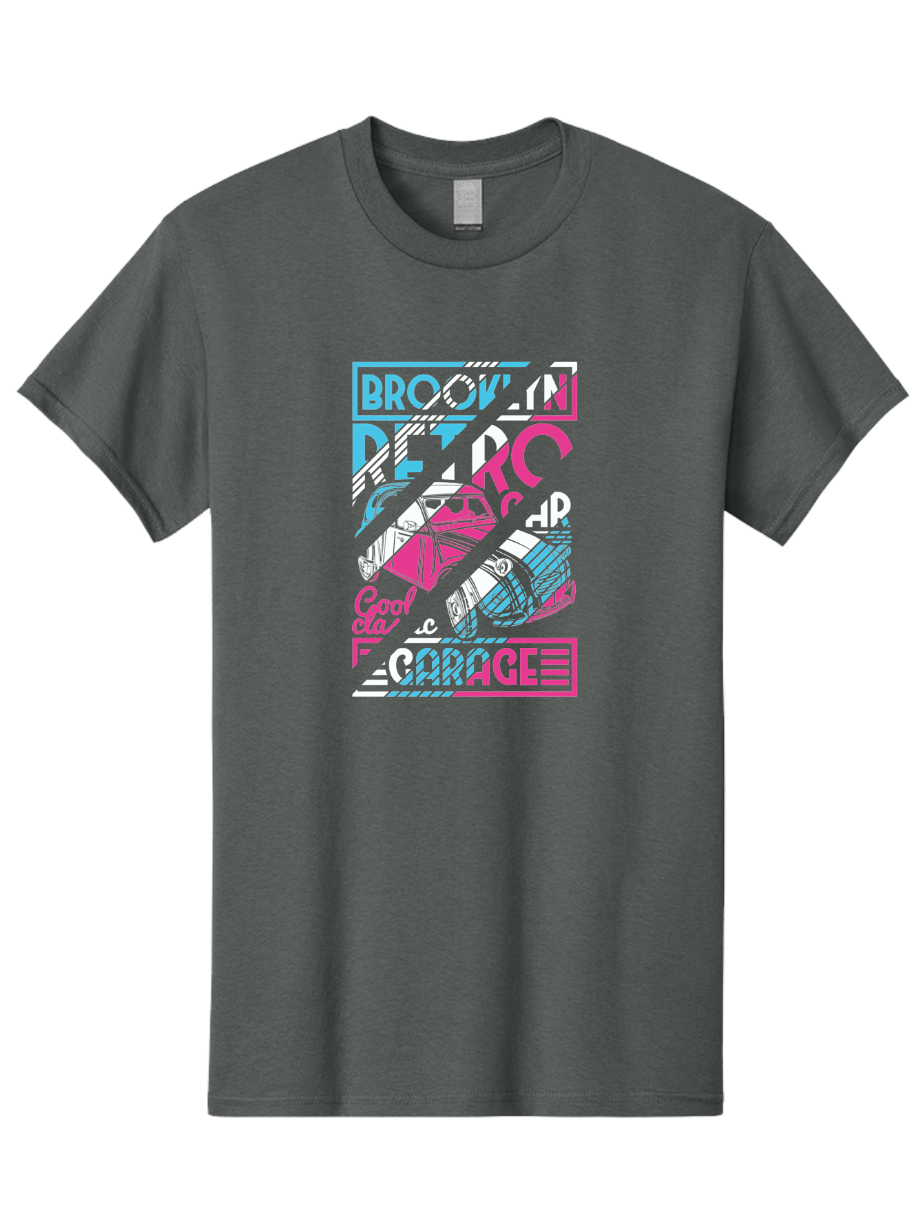 Brooklyn-Petrcar-Garage Men'S Graphic Tee, 100% Cotton, Comfortable Casual Summer Wear, Machine Washable, Graffiti Art, Urban Culture, Streetwear Fashion, Brooklyn Style, Garage Vibes, Typography Design, Typographic Art, Abstract Shapes, Aad570