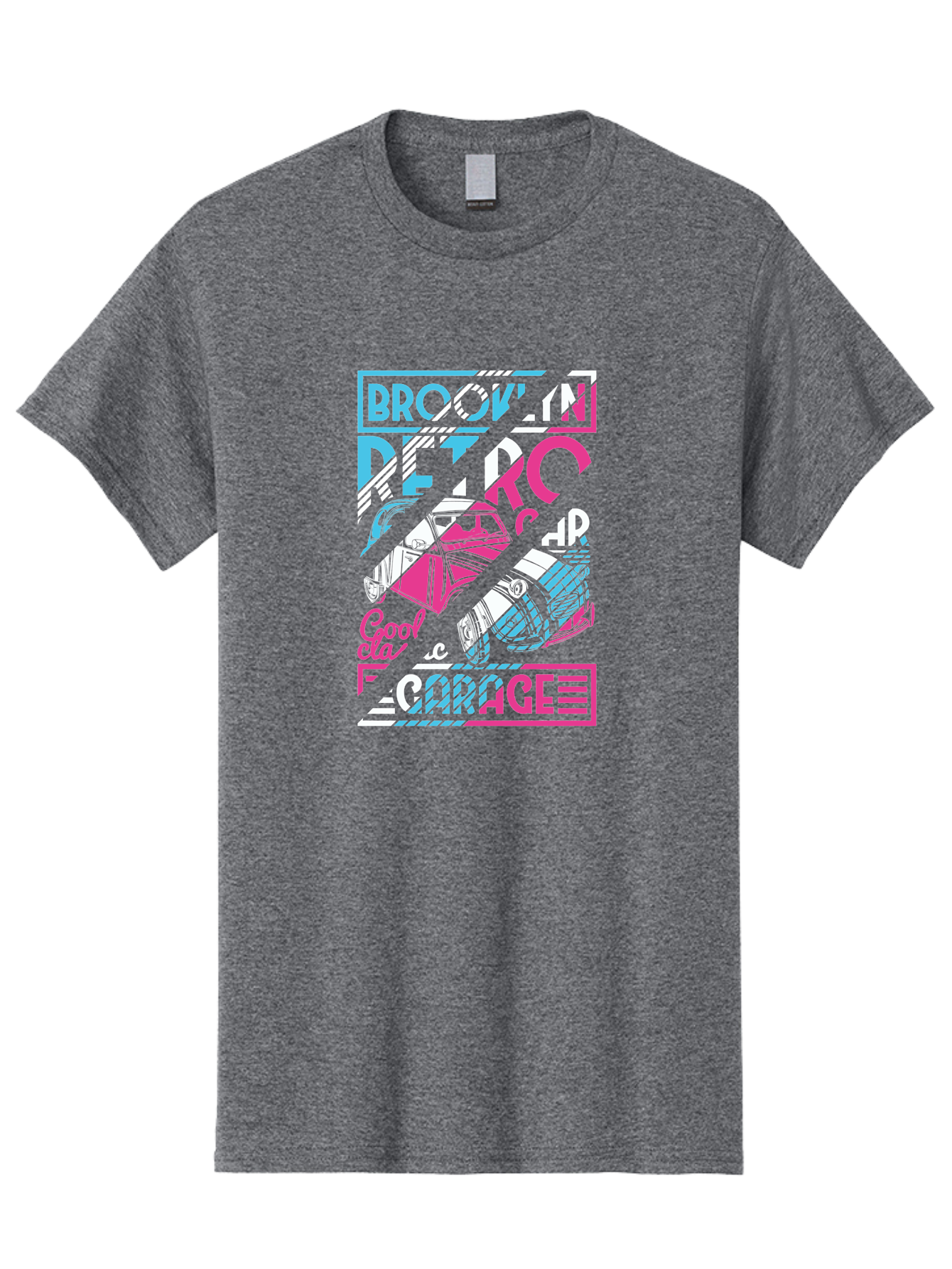 Brooklyn-Petrcar-Garage Men'S Graphic Tee, 100% Cotton, Comfortable Casual Summer Wear, Machine Washable, Graffiti Art, Urban Culture, Streetwear Fashion, Brooklyn Style, Garage Vibes, Typography Design, Typographic Art, Abstract Shapes, Aad570