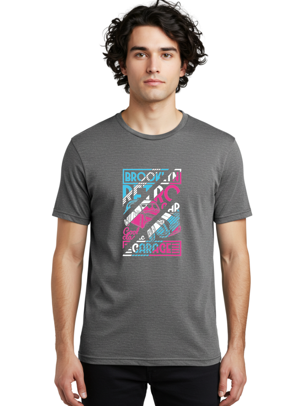 Brooklyn-Petrcar-Garage Men'S Graphic Tee, 100% Cotton, Comfortable Casual Summer Wear, Machine Washable, Graffiti Art, Urban Culture, Streetwear Fashion, Brooklyn Style, Garage Vibes, Typography Design, Typographic Art, Abstract Shapes, Aad570