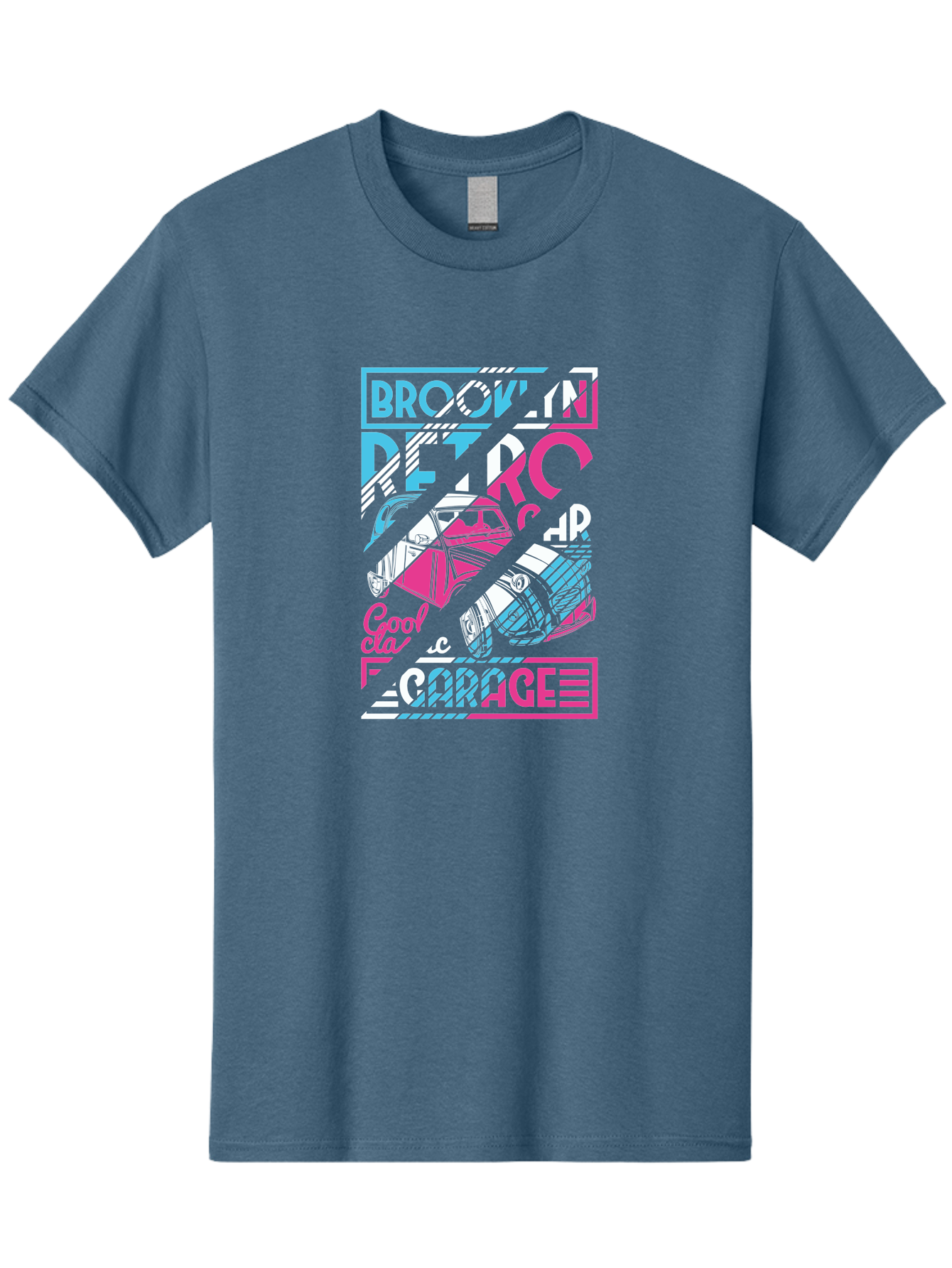 Brooklyn-Petrcar-Garage Men'S Graphic Tee, 100% Cotton, Comfortable Casual Summer Wear, Machine Washable, Graffiti Art, Urban Culture, Streetwear Fashion, Brooklyn Style, Garage Vibes, Typography Design, Typographic Art, Abstract Shapes, Aad570