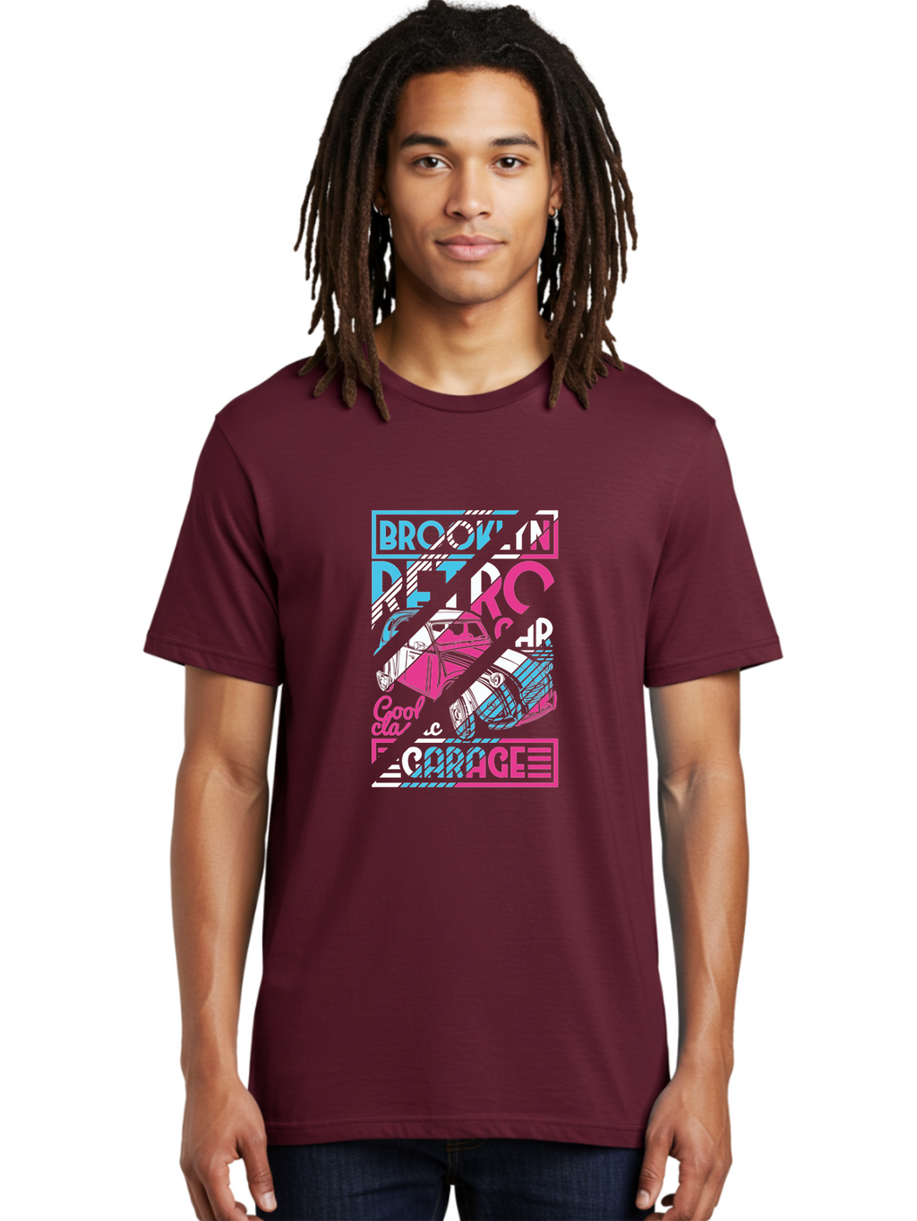 Brooklyn-Petrcar-Garage Men'S Graphic Tee, 100% Cotton, Comfortable Casual Summer Wear, Machine Washable, Graffiti Art, Urban Culture, Streetwear Fashion, Brooklyn Style, Garage Vibes, Typography Design, Typographic Art, Abstract Shapes, Aad570