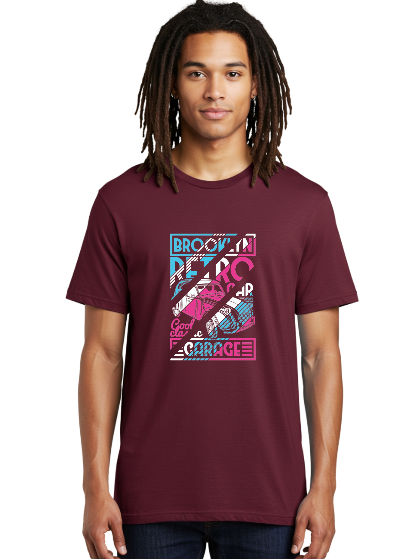 Brooklyn-Petrcar-Garage Men'S Graphic Tee, 100% Cotton, Comfortable Casual Summer Wear, Machine Washable, Graffiti Art, Urban Culture, Streetwear Fashion, Brooklyn Style, Garage Vibes, Typography Design, Typographic Art, Abstract Shapes, Aad570