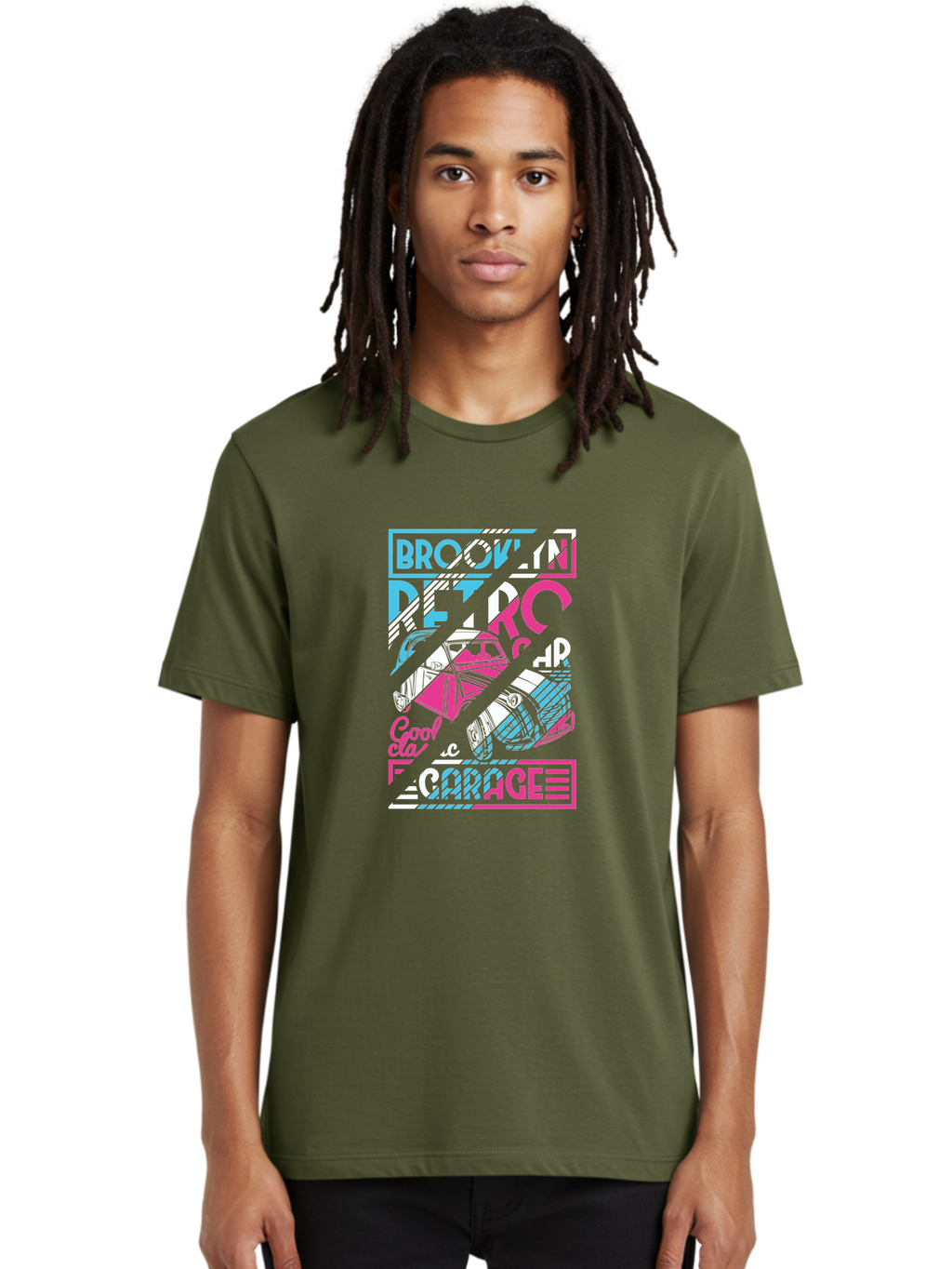 Brooklyn-Petrcar-Garage Men'S Graphic Tee, 100% Cotton, Comfortable Casual Summer Wear, Machine Washable, Graffiti Art, Urban Culture, Streetwear Fashion, Brooklyn Style, Garage Vibes, Typography Design, Typographic Art, Abstract Shapes, Aad570
