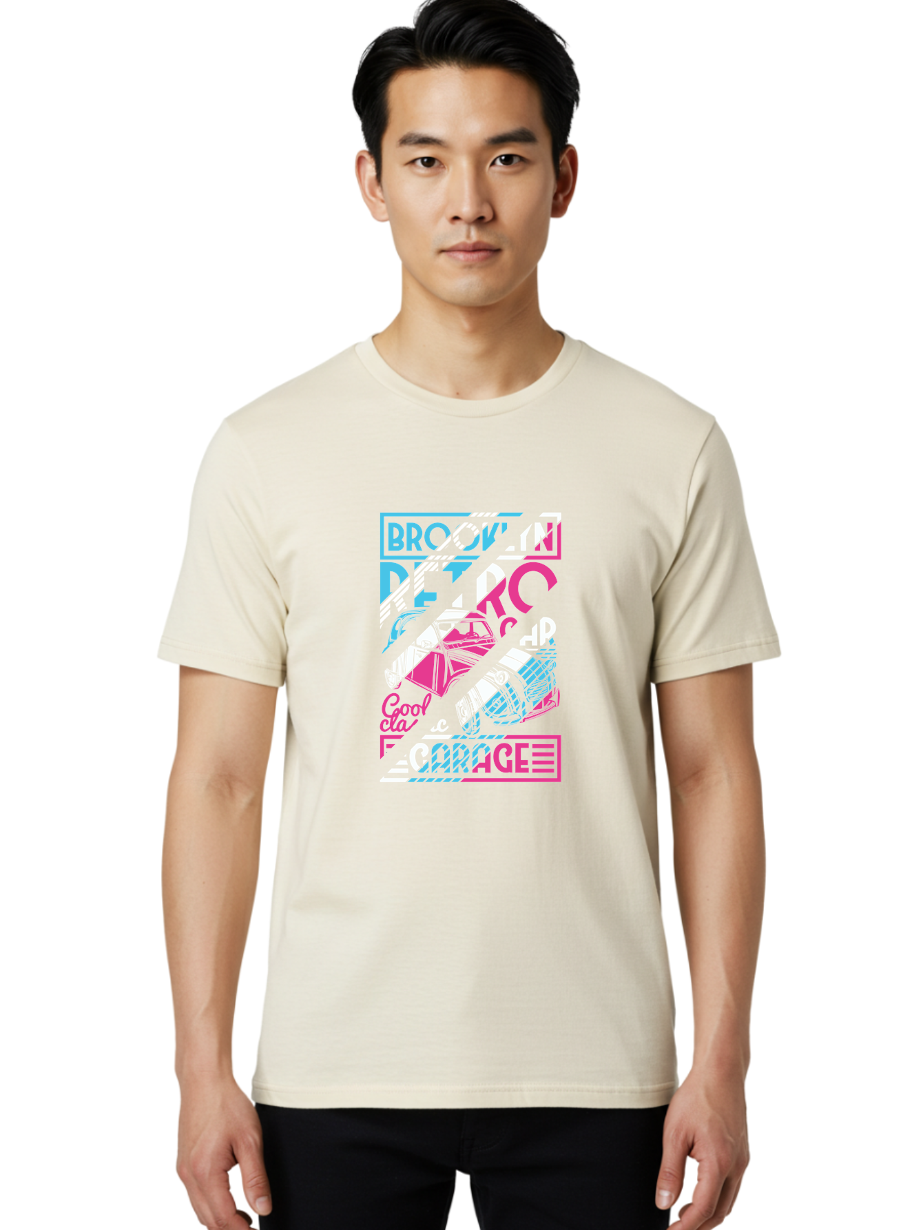 Brooklyn-Petrcar-Garage Men'S Graphic Tee, 100% Cotton, Comfortable Casual Summer Wear, Machine Washable, Graffiti Art, Urban Culture, Streetwear Fashion, Brooklyn Style, Garage Vibes, Typography Design, Typographic Art, Abstract Shapes, Aad570