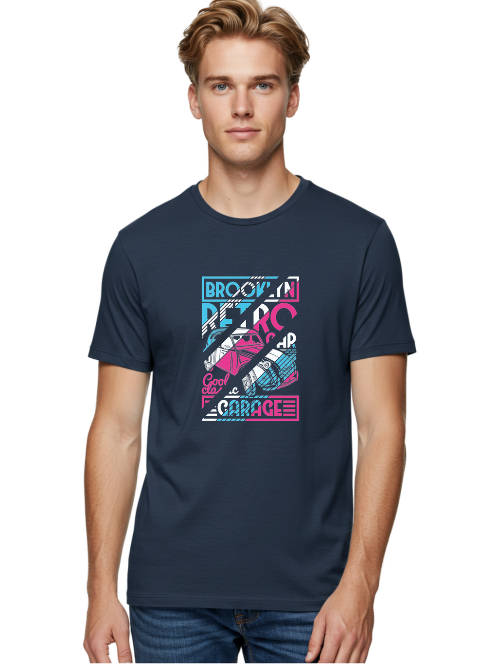 Brooklyn-Petrcar-Garage Men'S Graphic Tee, 100% Cotton, Comfortable Casual Summer Wear, Machine Washable, Graffiti Art, Urban Culture, Streetwear Fashion, Brooklyn Style, Garage Vibes, Typography Design, Typographic Art, Abstract Shapes, Aad570