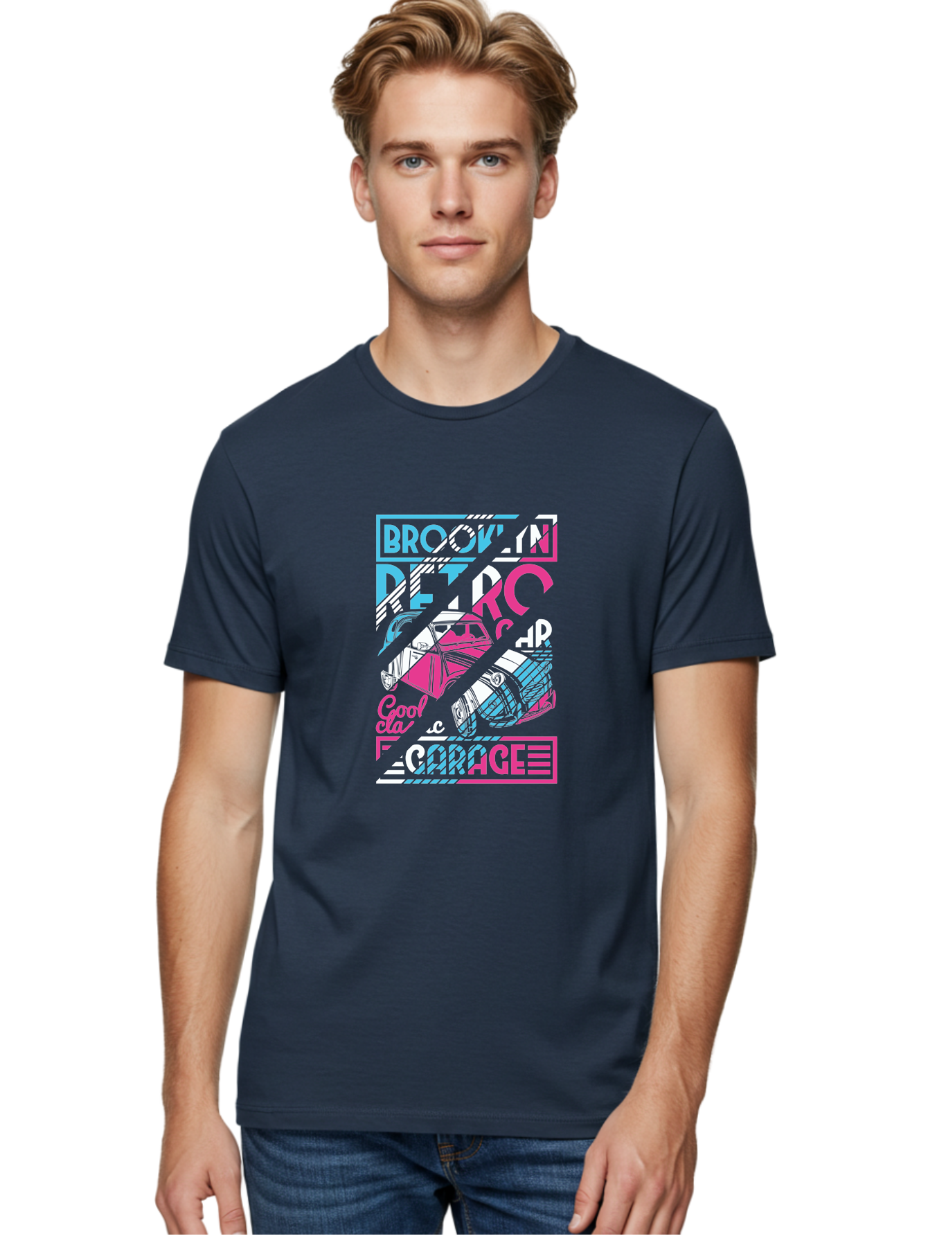 Brooklyn-Petrcar-Garage Men'S Graphic Tee, 100% Cotton, Comfortable Casual Summer Wear, Machine Washable, Graffiti Art, Urban Culture, Streetwear Fashion, Brooklyn Style, Garage Vibes, Typography Design, Typographic Art, Abstract Shapes, Aad570