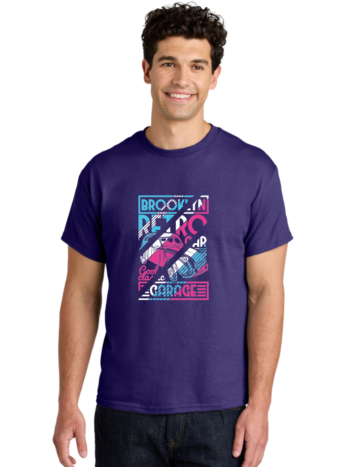 Brooklyn-Petrcar-Garage Men'S Graphic Tee, 100% Cotton, Comfortable Casual Summer Wear, Machine Washable, Graffiti Art, Urban Culture, Streetwear Fashion, Brooklyn Style, Garage Vibes, Typography Design, Typographic Art, Abstract Shapes, Aad570