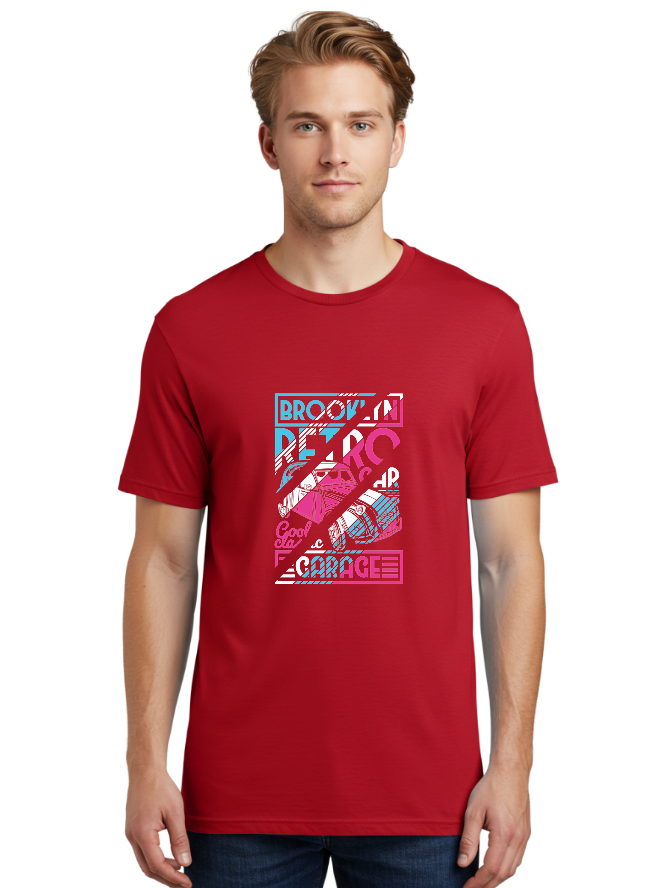 Brooklyn-Petrcar-Garage Men'S Graphic Tee, 100% Cotton, Comfortable Casual Summer Wear, Machine Washable, Graffiti Art, Urban Culture, Streetwear Fashion, Brooklyn Style, Garage Vibes, Typography Design, Typographic Art, Abstract Shapes, Aad570