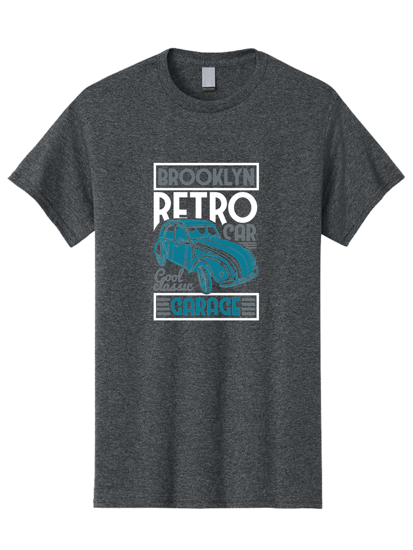 Brooklyn-Retro-Car-Garage Men'S Graphic Tee, 100% Cotton, Comfortable Casual Summer Wear, Machine Washable, Retro Car, Vintage Automobile, Classic Car, Brooklyn Garage, Cool Classic, Retro Style, Vintage Ride, Car Enthusiasts, Antique Car Aad571