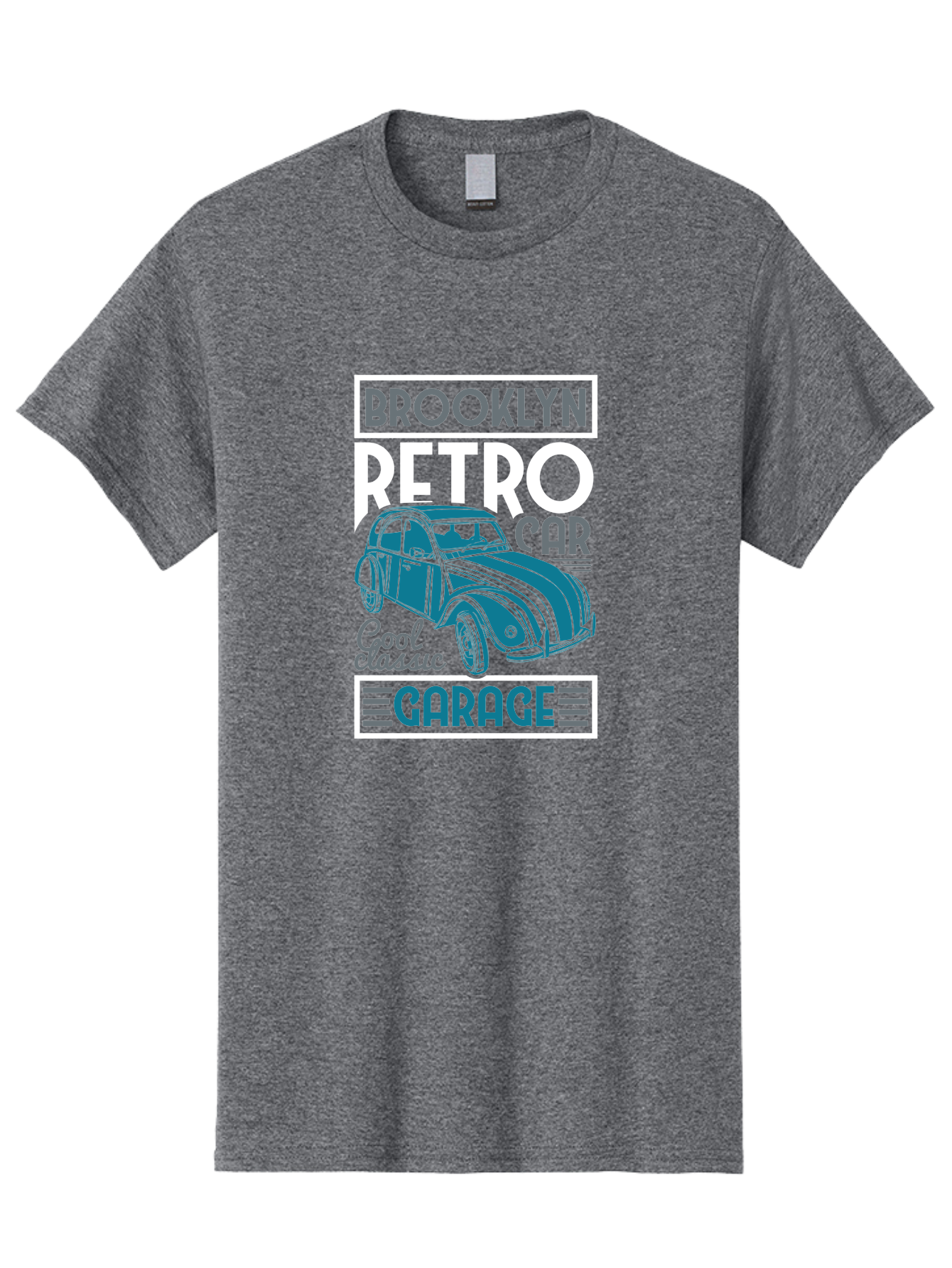 Brooklyn-Retro-Car-Garage Men'S Graphic Tee, 100% Cotton, Comfortable Casual Summer Wear, Machine Washable, Retro Car, Vintage Automobile, Classic Car, Brooklyn Garage, Cool Classic, Retro Style, Vintage Ride, Car Enthusiasts, Antique Car Aad571