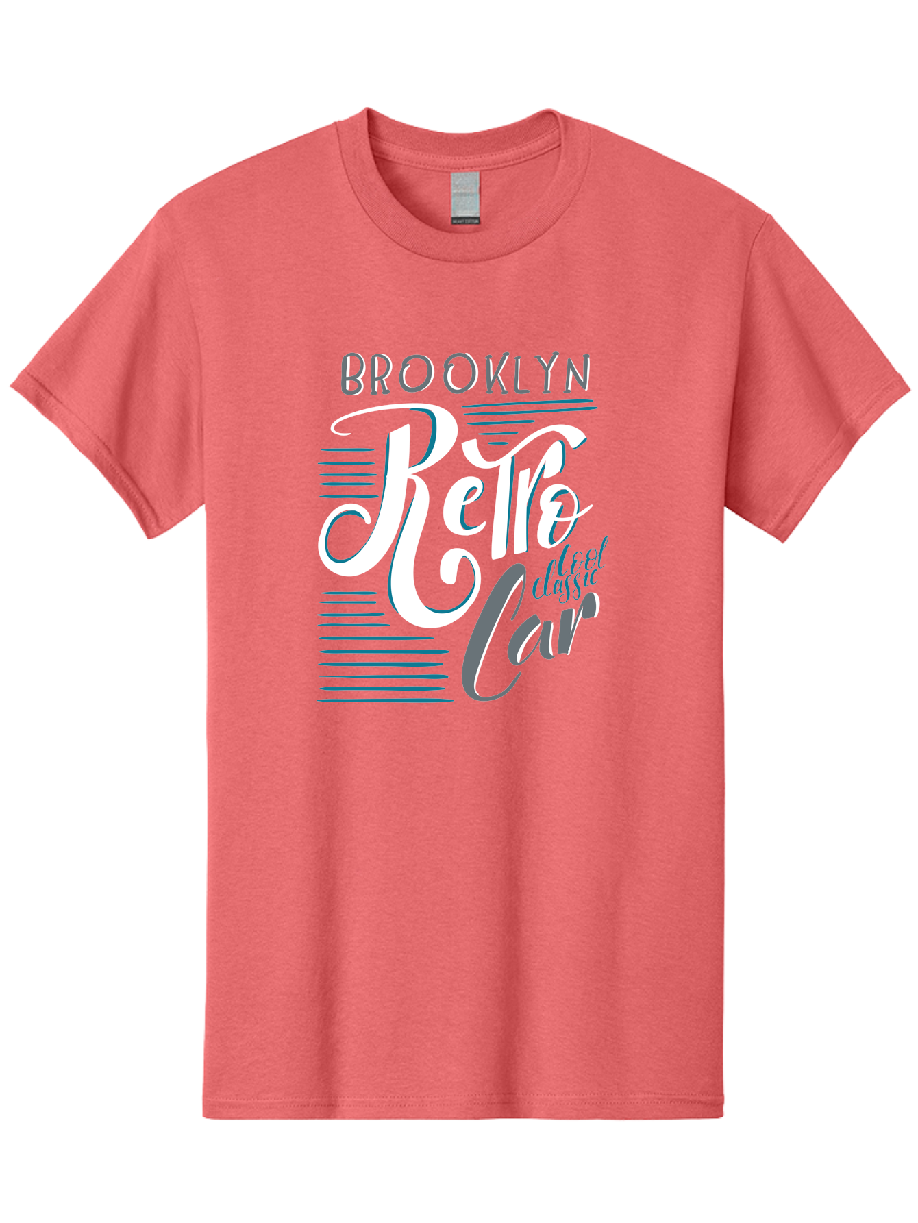 Brooklyn-Retro-Car Men'S Graphic Tee, 100% Cotton, Comfortable Casual Summer Wear, Machine Washable, Brooklyn, Retro Car, Classic Car, Vintage Vehicle, Urban Style, New York City, Retro Design, Classic Ride Aad572