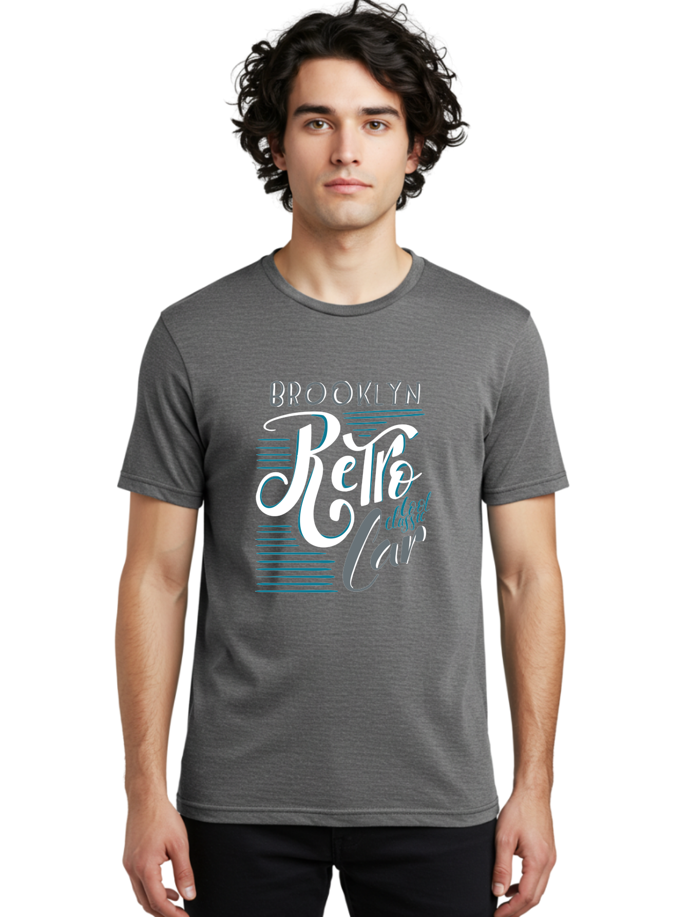 Brooklyn-Retro-Car Men'S Graphic Tee, 100% Cotton, Comfortable Casual Summer Wear, Machine Washable, Brooklyn, Retro Car, Classic Car, Vintage Vehicle, Urban Style, New York City, Retro Design, Classic Ride Aad572