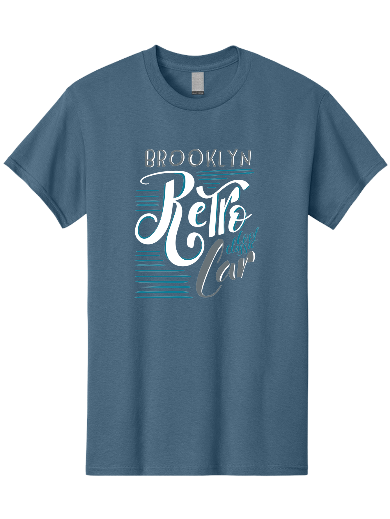 Brooklyn-Retro-Car Men'S Graphic Tee, 100% Cotton, Comfortable Casual Summer Wear, Machine Washable, Brooklyn, Retro Car, Classic Car, Vintage Vehicle, Urban Style, New York City, Retro Design, Classic Ride Aad572