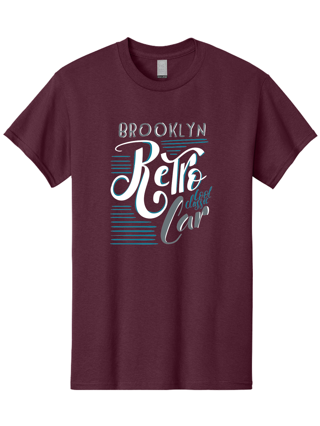 Brooklyn-Retro-Car Men'S Graphic Tee, 100% Cotton, Comfortable Casual Summer Wear, Machine Washable, Brooklyn, Retro Car, Classic Car, Vintage Vehicle, Urban Style, New York City, Retro Design, Classic Ride Aad572