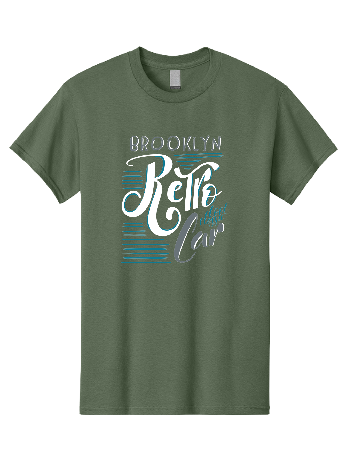 Brooklyn-Retro-Car Men'S Graphic Tee, 100% Cotton, Comfortable Casual Summer Wear, Machine Washable, Brooklyn, Retro Car, Classic Car, Vintage Vehicle, Urban Style, New York City, Retro Design, Classic Ride Aad572