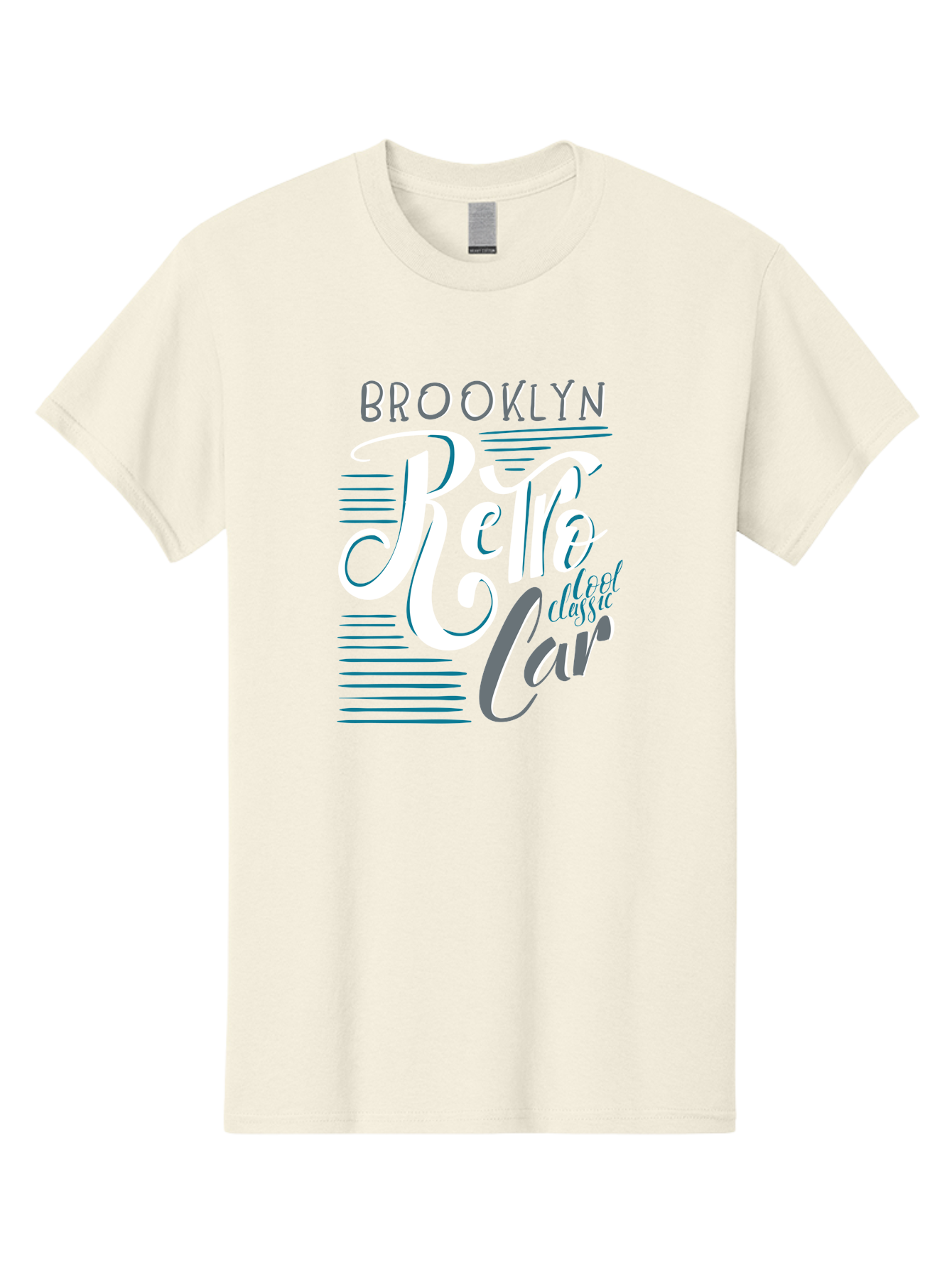 Brooklyn-Retro-Car Men'S Graphic Tee, 100% Cotton, Comfortable Casual Summer Wear, Machine Washable, Brooklyn, Retro Car, Classic Car, Vintage Vehicle, Urban Style, New York City, Retro Design, Classic Ride Aad572