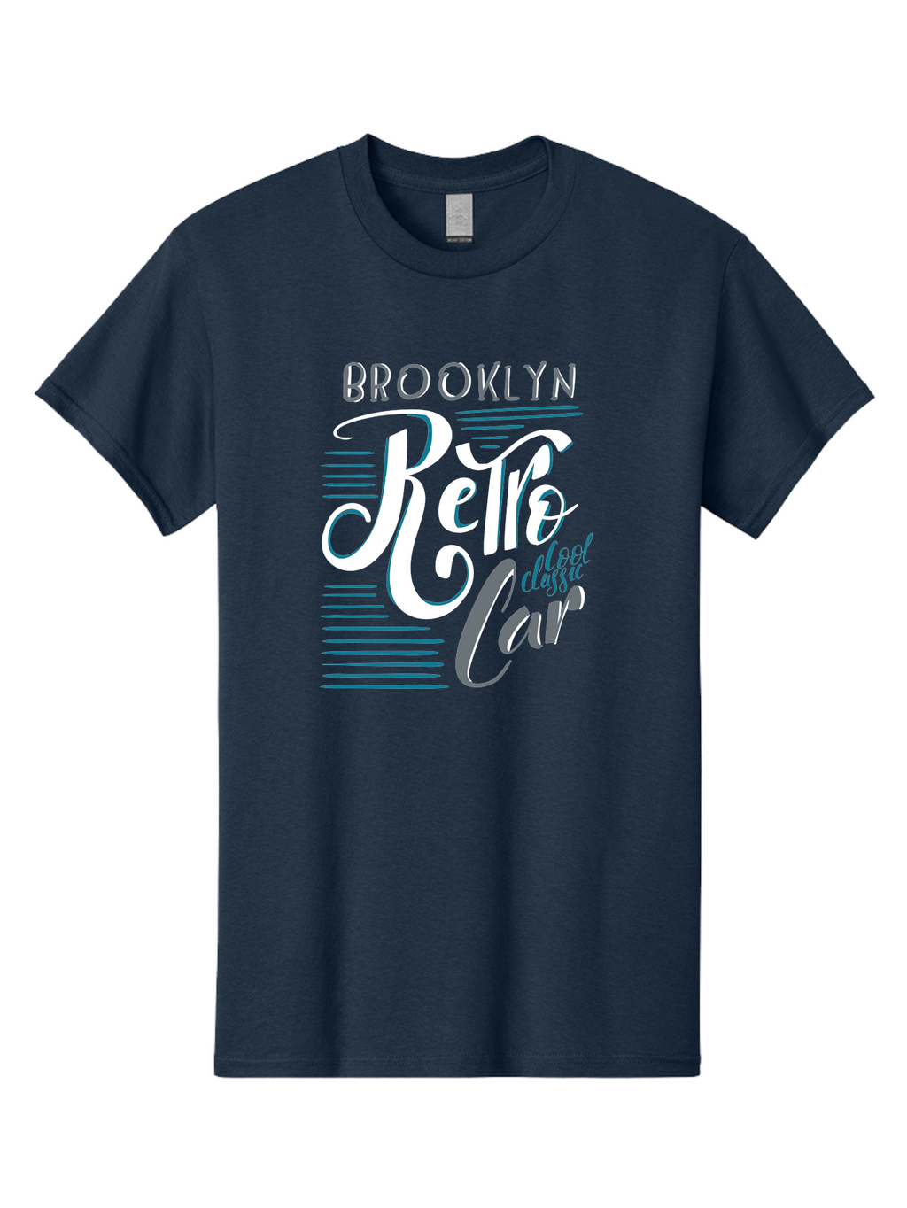 Brooklyn-Retro-Car Men'S Graphic Tee, 100% Cotton, Comfortable Casual Summer Wear, Machine Washable, Brooklyn, Retro Car, Classic Car, Vintage Vehicle, Urban Style, New York City, Retro Design, Classic Ride Aad572