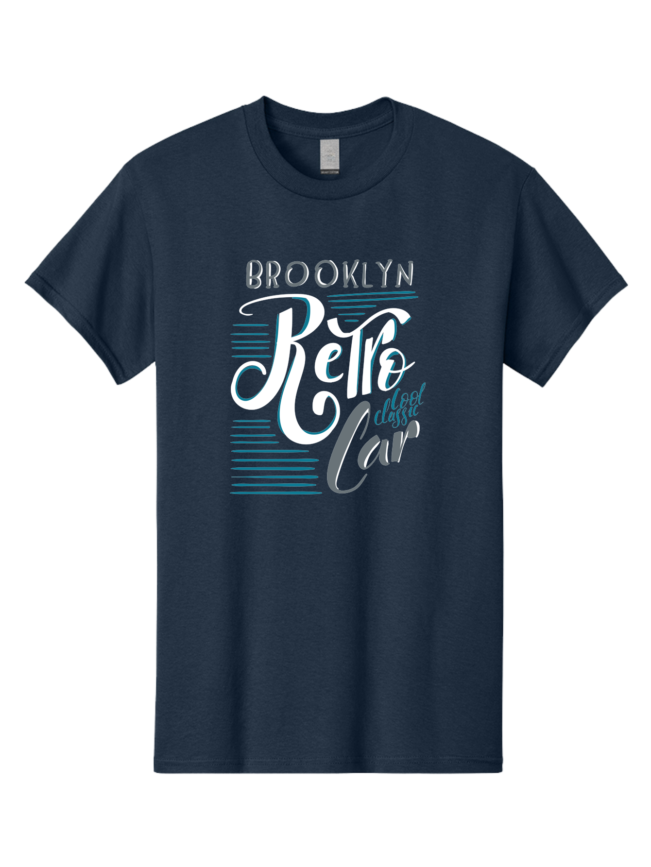 Brooklyn-Retro-Car Men'S Graphic Tee, 100% Cotton, Comfortable Casual Summer Wear, Machine Washable, Brooklyn, Retro Car, Classic Car, Vintage Vehicle, Urban Style, New York City, Retro Design, Classic Ride Aad572