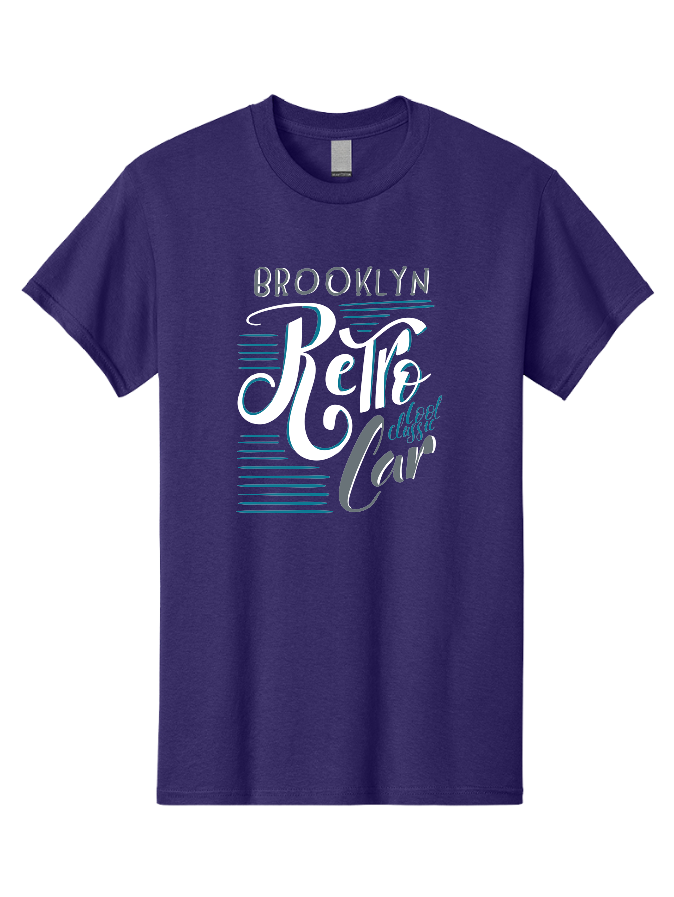 Brooklyn-Retro-Car Men'S Graphic Tee, 100% Cotton, Comfortable Casual Summer Wear, Machine Washable, Brooklyn, Retro Car, Classic Car, Vintage Vehicle, Urban Style, New York City, Retro Design, Classic Ride Aad572