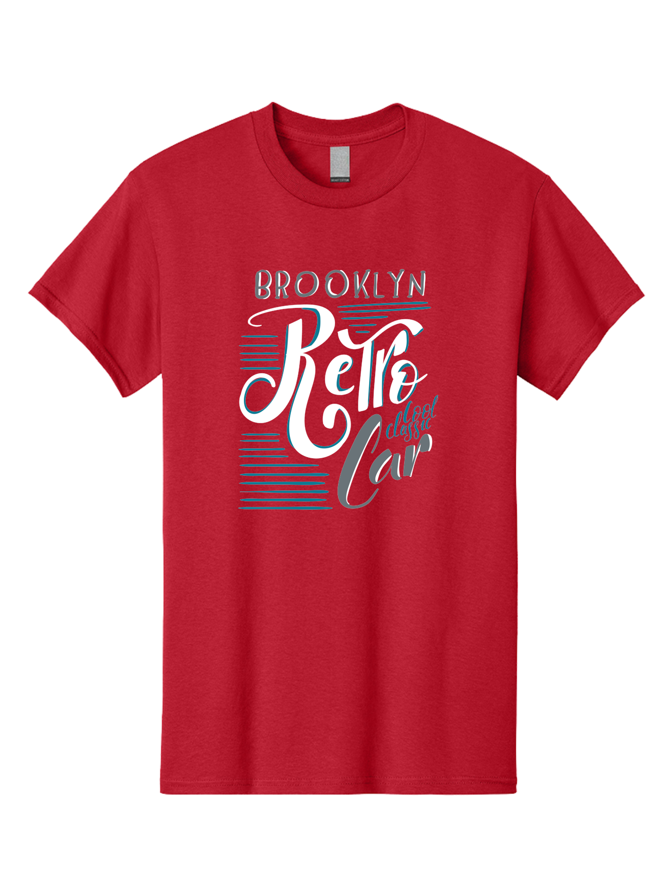Brooklyn-Retro-Car Men'S Graphic Tee, 100% Cotton, Comfortable Casual Summer Wear, Machine Washable, Brooklyn, Retro Car, Classic Car, Vintage Vehicle, Urban Style, New York City, Retro Design, Classic Ride Aad572