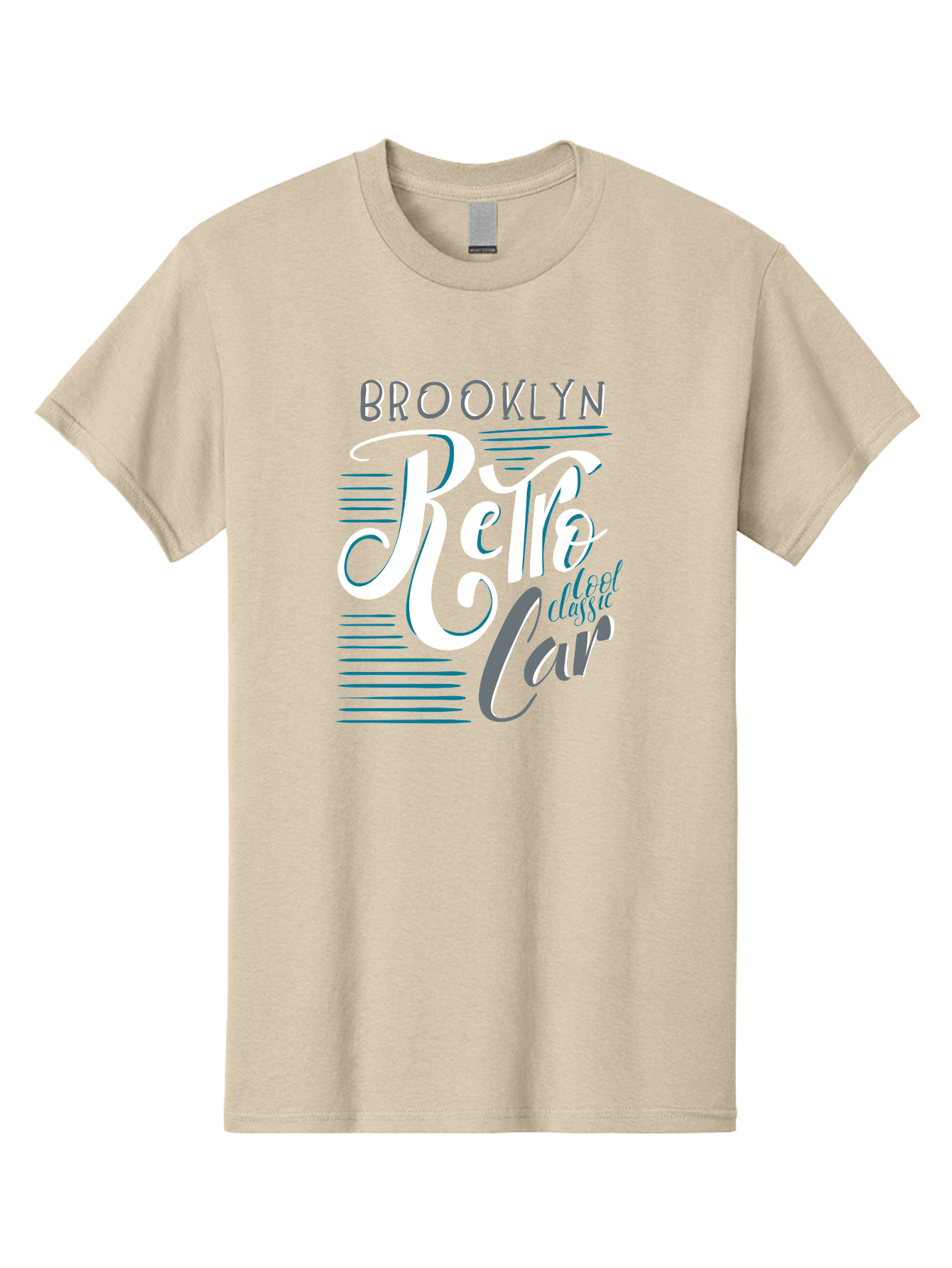 Brooklyn-Retro-Car Men'S Graphic Tee, 100% Cotton, Comfortable Casual Summer Wear, Machine Washable, Brooklyn, Retro Car, Classic Car, Vintage Vehicle, Urban Style, New York City, Retro Design, Classic Ride Aad572