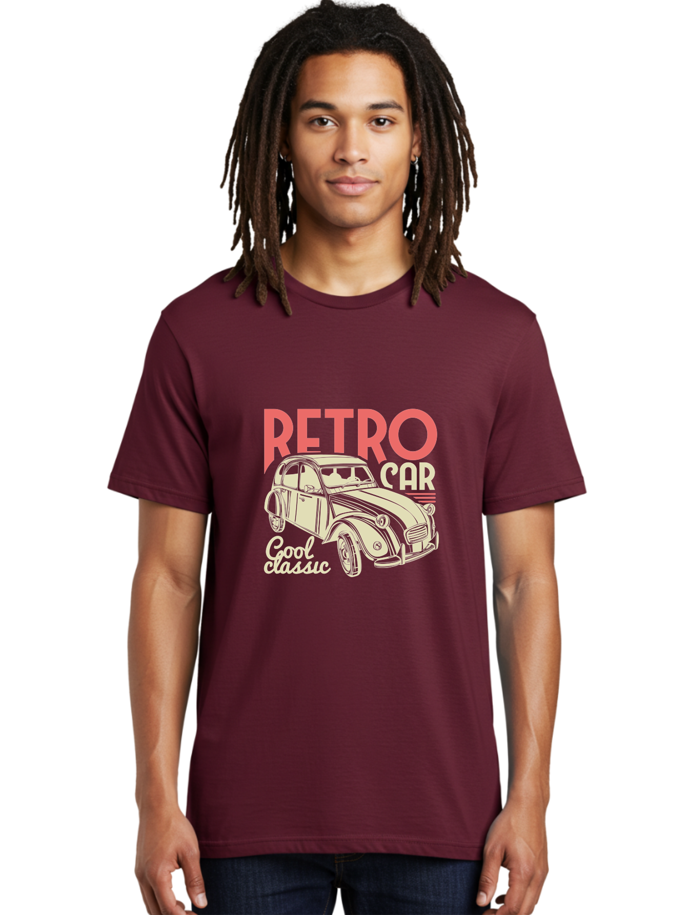 Retro-Car-1 Men'S Graphic Tee, 100% Cotton, Comfortable Casual Summer Wear, Machine Washable, Vintage Car, Retro Automobile, Classic Vehicle, Nostalgic Ride, Cool Classic, Retro Style, Vintage Wheels, Antique Car Aad573