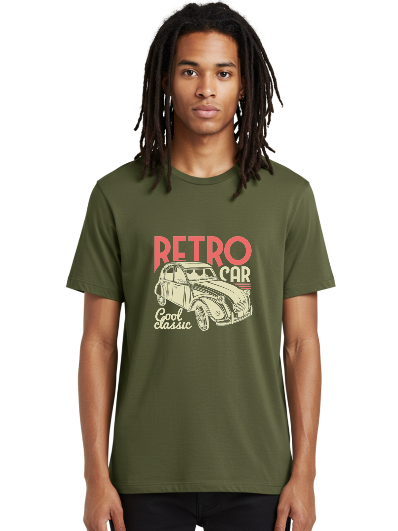 Retro-Car-1 Men'S Graphic Tee, 100% Cotton, Comfortable Casual Summer Wear, Machine Washable, Vintage Car, Retro Automobile, Classic Vehicle, Nostalgic Ride, Cool Classic, Retro Style, Vintage Wheels, Antique Car Aad573