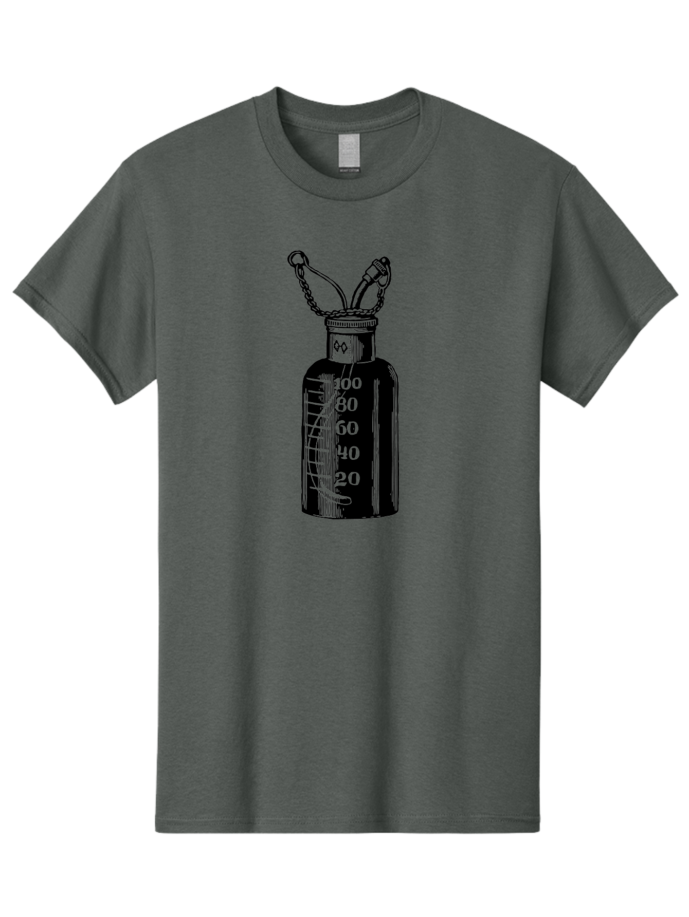 100Ml-Bottle Men'S Graphic Tee, 100% Cotton, Comfortable Casual Summer Wear, Machine Washable, Glass Bottle With Measurement Markings, 100Ml Capacity, Laboratory Equipment, Scientific Tools, Precise Measurements, Chemistry Lab Aad576