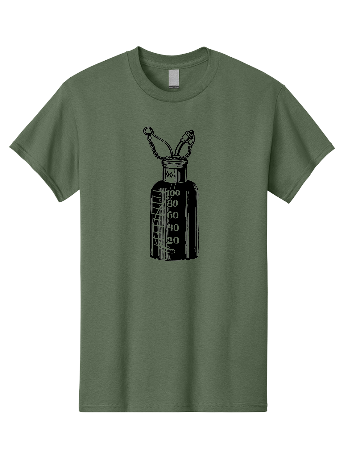 100Ml-Bottle Men'S Graphic Tee, 100% Cotton, Comfortable Casual Summer Wear, Machine Washable, Glass Bottle With Measurement Markings, 100Ml Capacity, Laboratory Equipment, Scientific Tools, Precise Measurements, Chemistry Lab Aad576