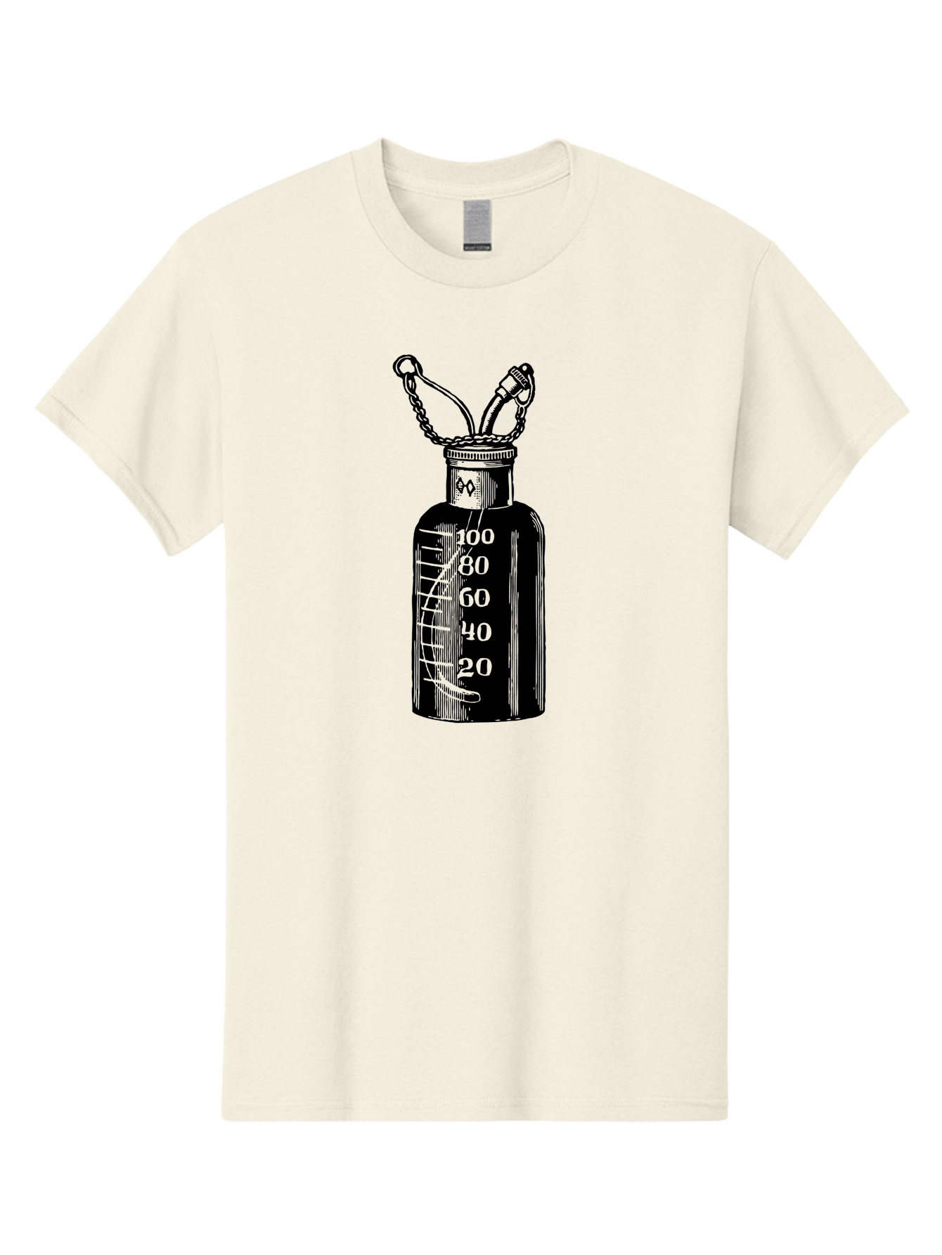 100Ml-Bottle Men'S Graphic Tee, 100% Cotton, Comfortable Casual Summer Wear, Machine Washable, Glass Bottle With Measurement Markings, 100Ml Capacity, Laboratory Equipment, Scientific Tools, Precise Measurements, Chemistry Lab Aad576