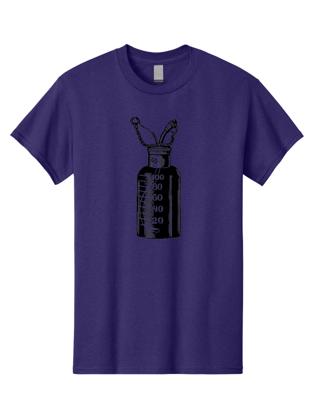 100Ml-Bottle Men'S Graphic Tee, 100% Cotton, Comfortable Casual Summer Wear, Machine Washable, Glass Bottle With Measurement Markings, 100Ml Capacity, Laboratory Equipment, Scientific Tools, Precise Measurements, Chemistry Lab Aad576