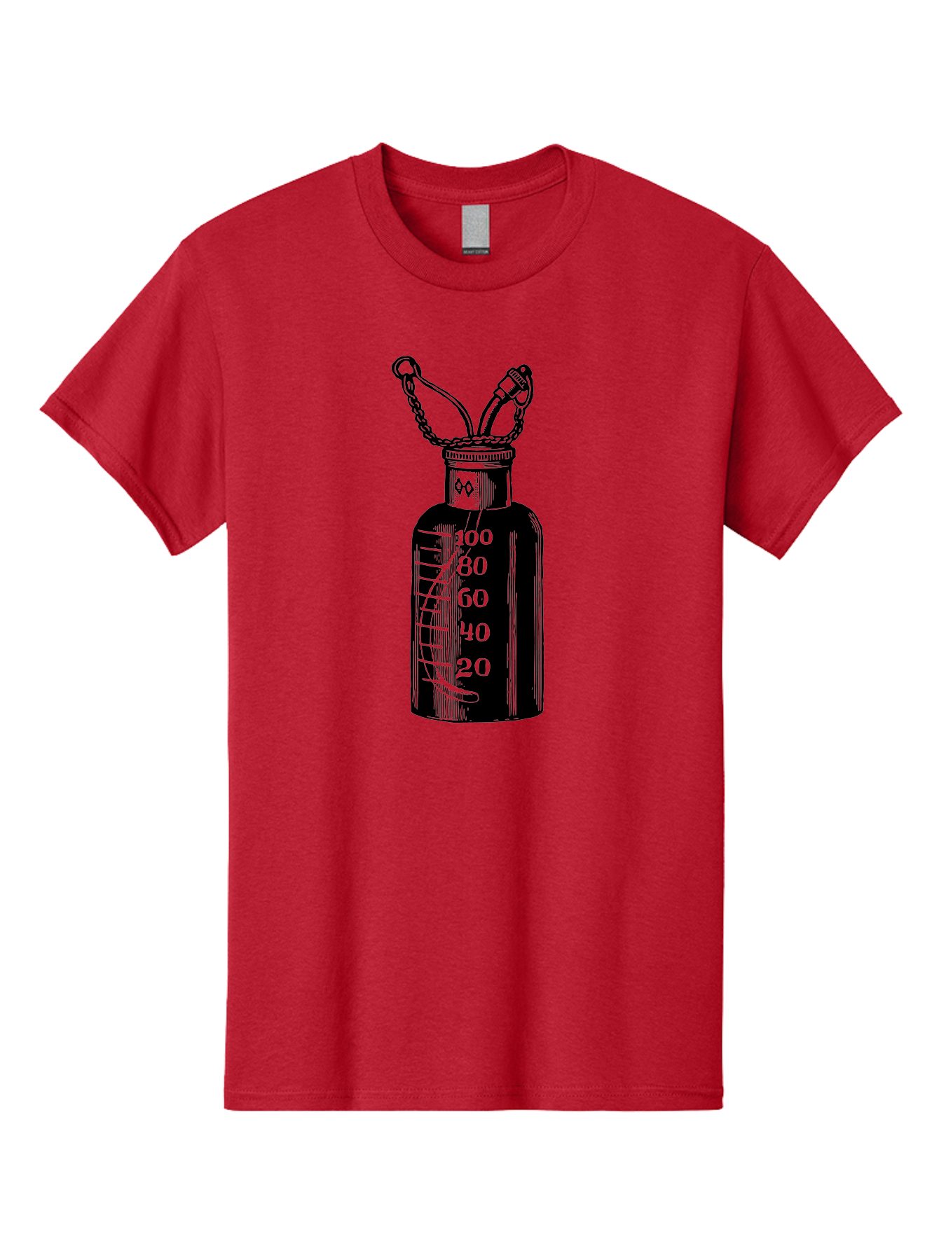 100Ml-Bottle Men'S Graphic Tee, 100% Cotton, Comfortable Casual Summer Wear, Machine Washable, Glass Bottle With Measurement Markings, 100Ml Capacity, Laboratory Equipment, Scientific Tools, Precise Measurements, Chemistry Lab Aad576