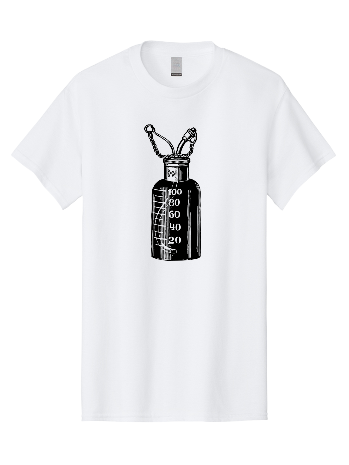 100Ml-Bottle Men'S Graphic Tee, 100% Cotton, Comfortable Casual Summer Wear, Machine Washable, Glass Bottle With Measurement Markings, 100Ml Capacity, Laboratory Equipment, Scientific Tools, Precise Measurements, Chemistry Lab Aad576
