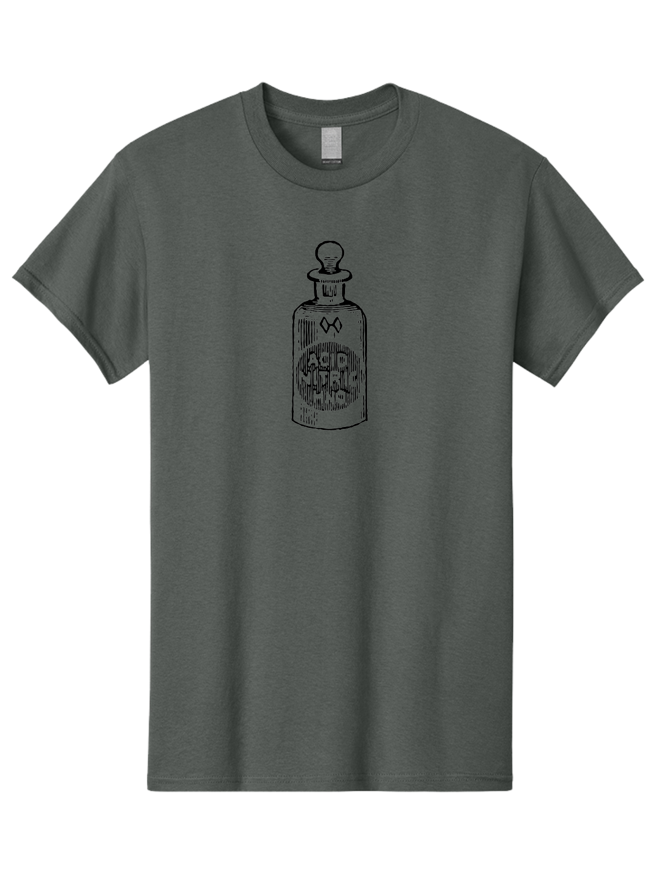 Acid-Nitricum Men'S Graphic Tee, 100% Cotton, Comfortable Casual Summer Wear, Machine Washable, Nitric Acid Bottle, Laboratory Equipment, Chemical Container, Vintage Illustration, Apothecary Jar, Scientific Symbol Aad578