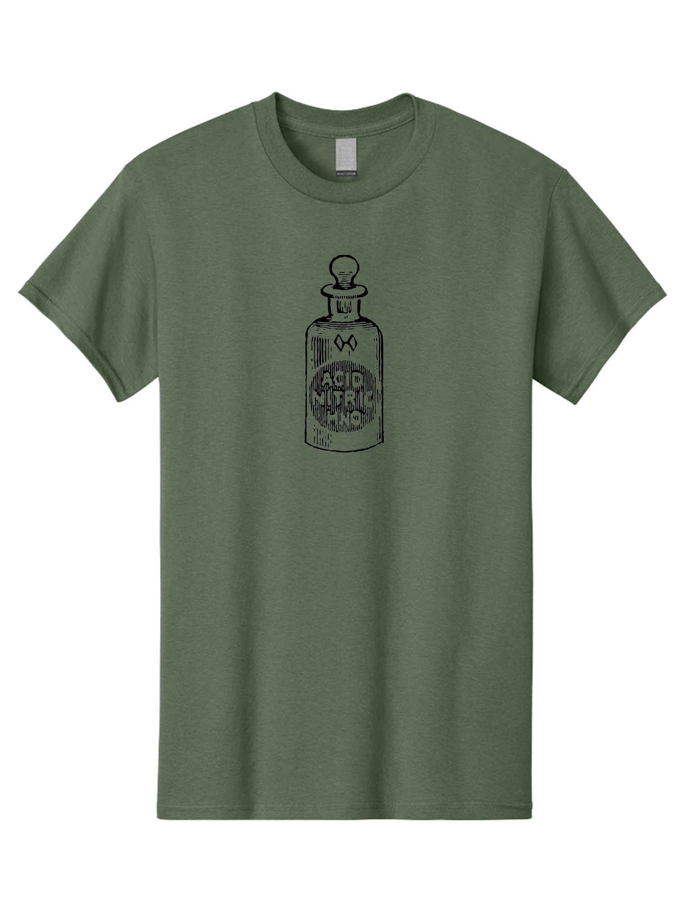 Acid-Nitricum Men'S Graphic Tee, 100% Cotton, Comfortable Casual Summer Wear, Machine Washable, Nitric Acid Bottle, Laboratory Equipment, Chemical Container, Vintage Illustration, Apothecary Jar, Scientific Symbol Aad578