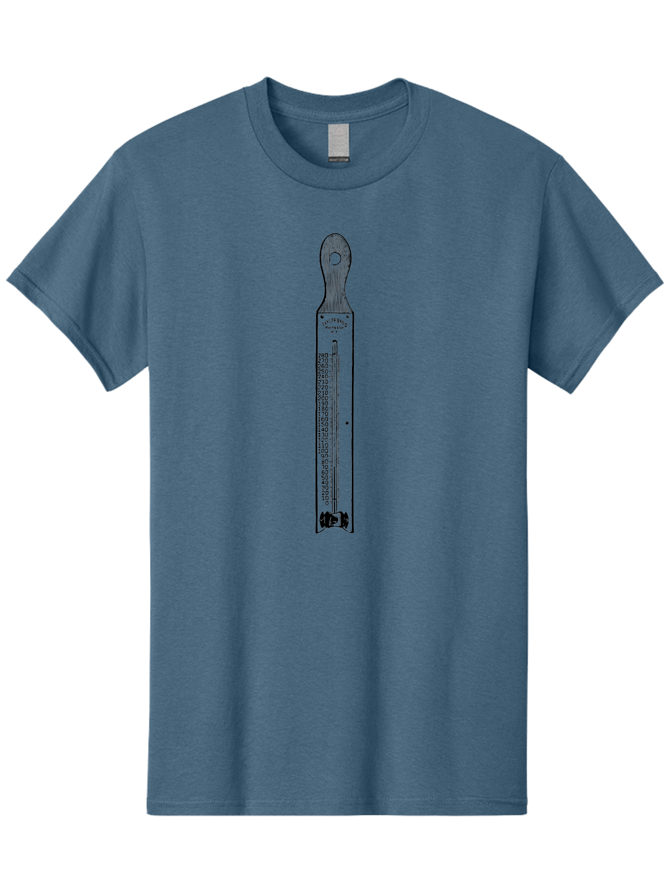 Allbrit-Thermometer Men'S Graphic Tee, 100% Cotton, Comfortable Casual Summer Wear, Machine Washable, Vintage Thermometer, Temperature Measurement, Weather Forecasting, Scientific Instrument, Mercury Thermometer, Six'S Thermometer, Aad579