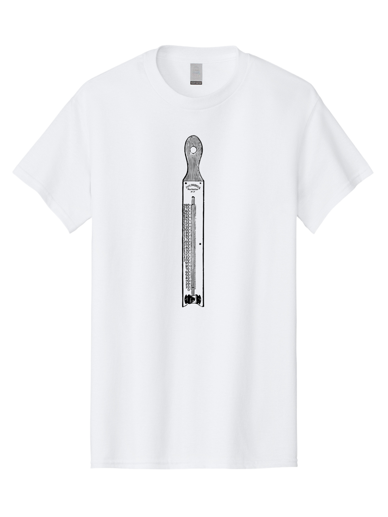Allbrit-Thermometer Men'S Graphic Tee, 100% Cotton, Comfortable Casual Summer Wear, Machine Washable, Vintage Thermometer, Temperature Measurement, Weather Forecasting, Scientific Instrument, Mercury Thermometer, Six'S Thermometer, Aad579