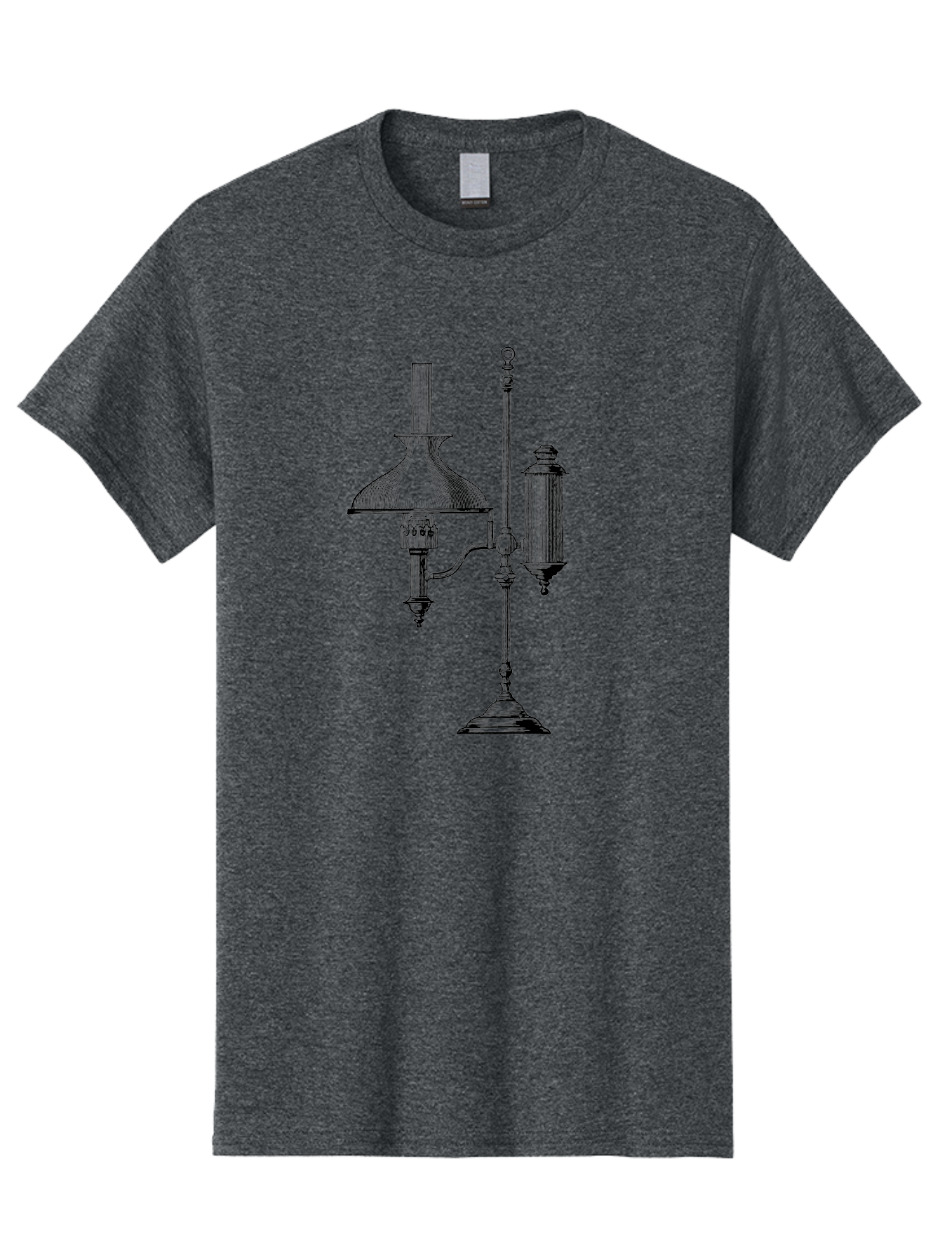 Argand-Lamp Men'S Graphic Tee, 100% Cotton, Comfortable Casual Summer Wear, Machine Washable, Vintage Lighting, Antique Lamp, Argand Oil Lamp, Classic Design, Ornate Details, Oil Lamp, Traditional Decor, Retro Style, Home Decor Aad580