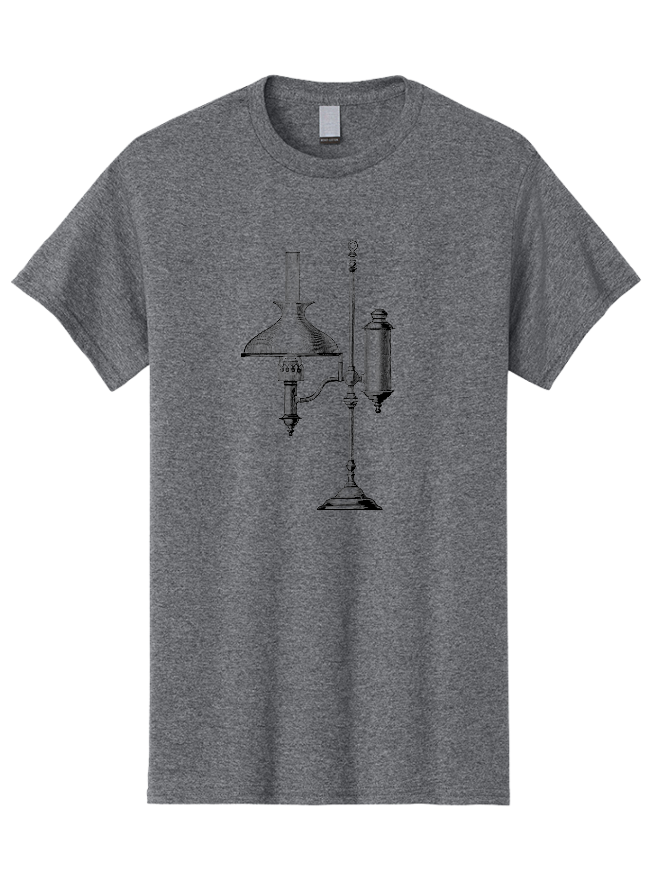 Argand-Lamp Men'S Graphic Tee, 100% Cotton, Comfortable Casual Summer Wear, Machine Washable, Vintage Lighting, Antique Lamp, Argand Oil Lamp, Classic Design, Ornate Details, Oil Lamp, Traditional Decor, Retro Style, Home Decor Aad580