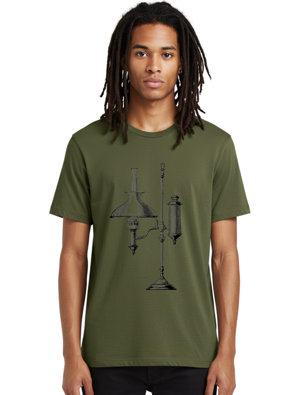 Argand-Lamp Men'S Graphic Tee, 100% Cotton, Comfortable Casual Summer Wear, Machine Washable, Vintage Lighting, Antique Lamp, Argand Oil Lamp, Classic Design, Ornate Details, Oil Lamp, Traditional Decor, Retro Style, Home Decor Aad580