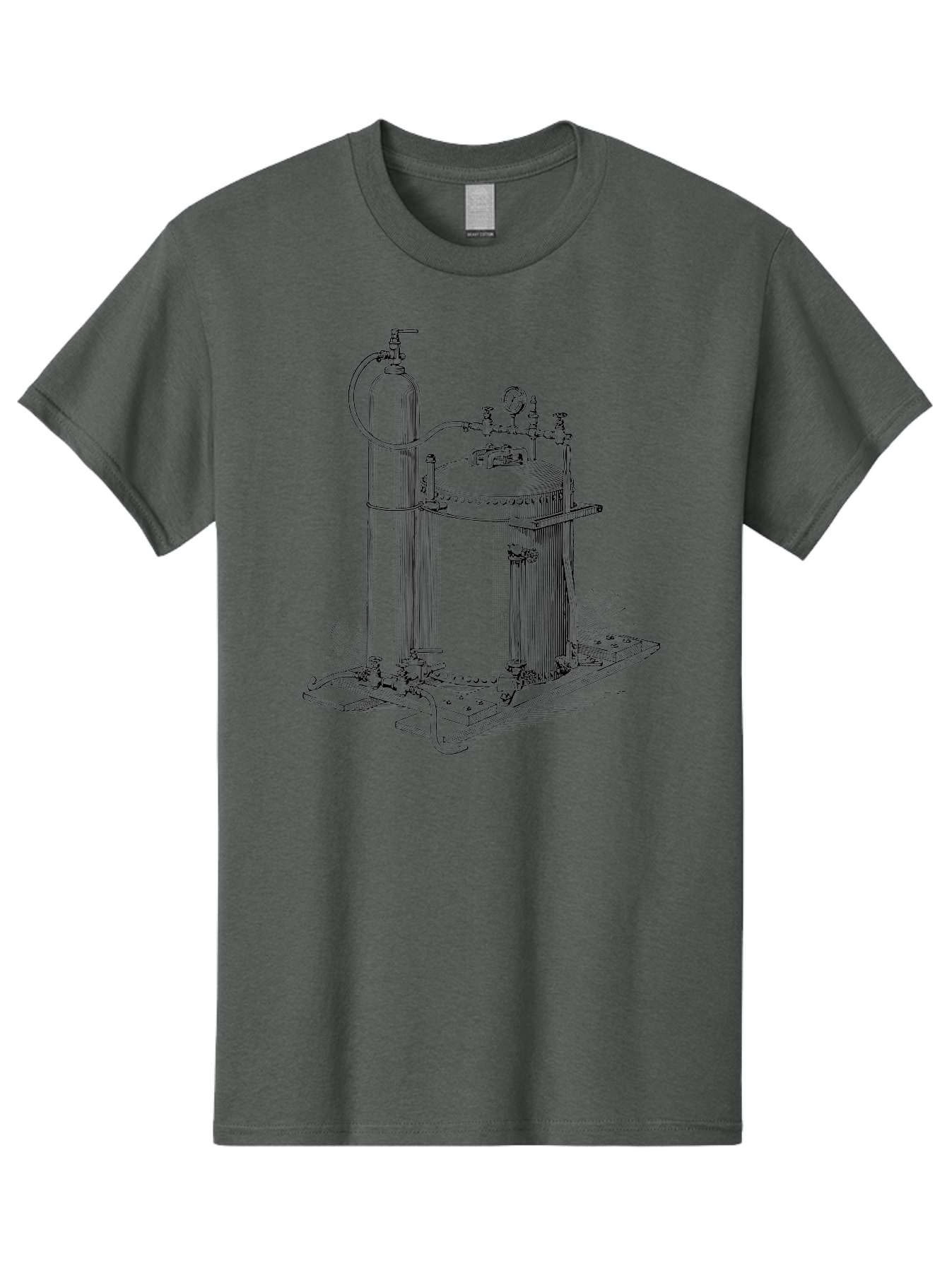 Autoclave Men'S Graphic Tee, 100% Cotton, Comfortable Casual Summer Wear, Machine Washable, Autoclave Equipment, Steam Sterilization, Laboratory Apparatus, Medical Sterilization, Pressure Vessel, Scientific Equipment, Vintage Illustration Aad581